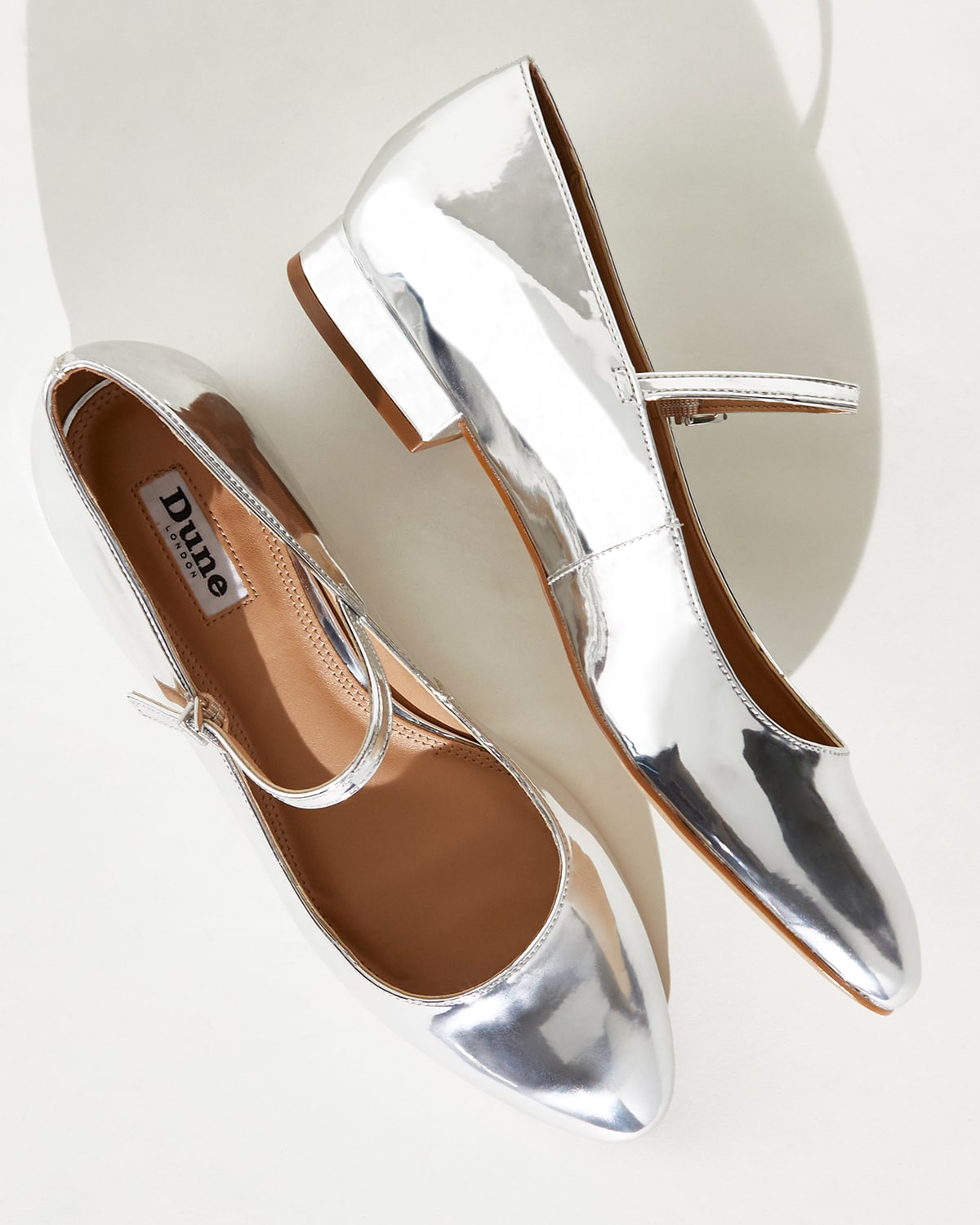 Dune London silver Hipplie mary janes