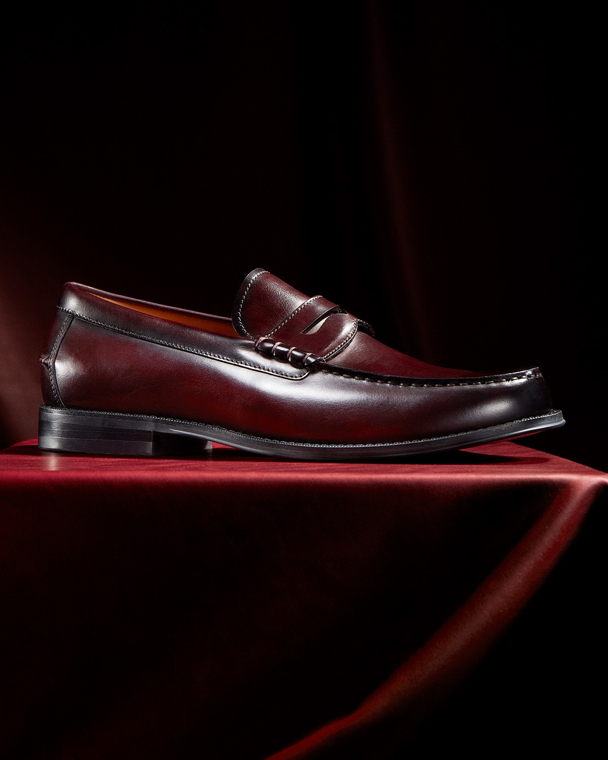 Dune London AW24 Men's Collection Samson penny loafer in bordo