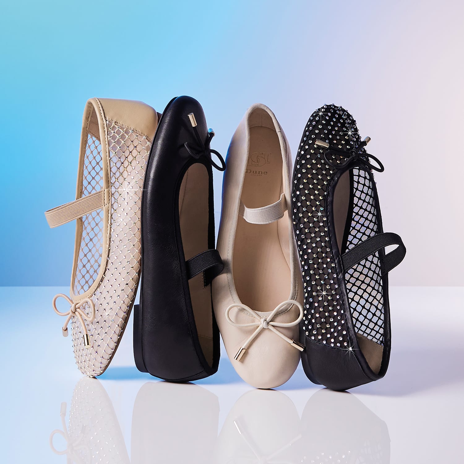 Trending Dune London mesh embellished Happeningg ballet flats