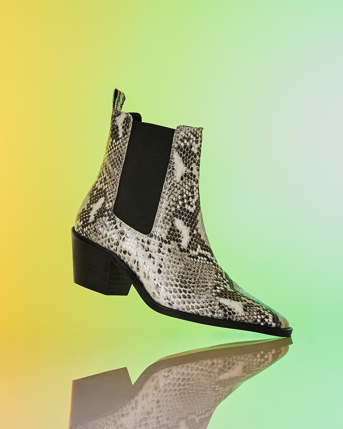 Dune London Pexas Snake-Effect Western ankle boots