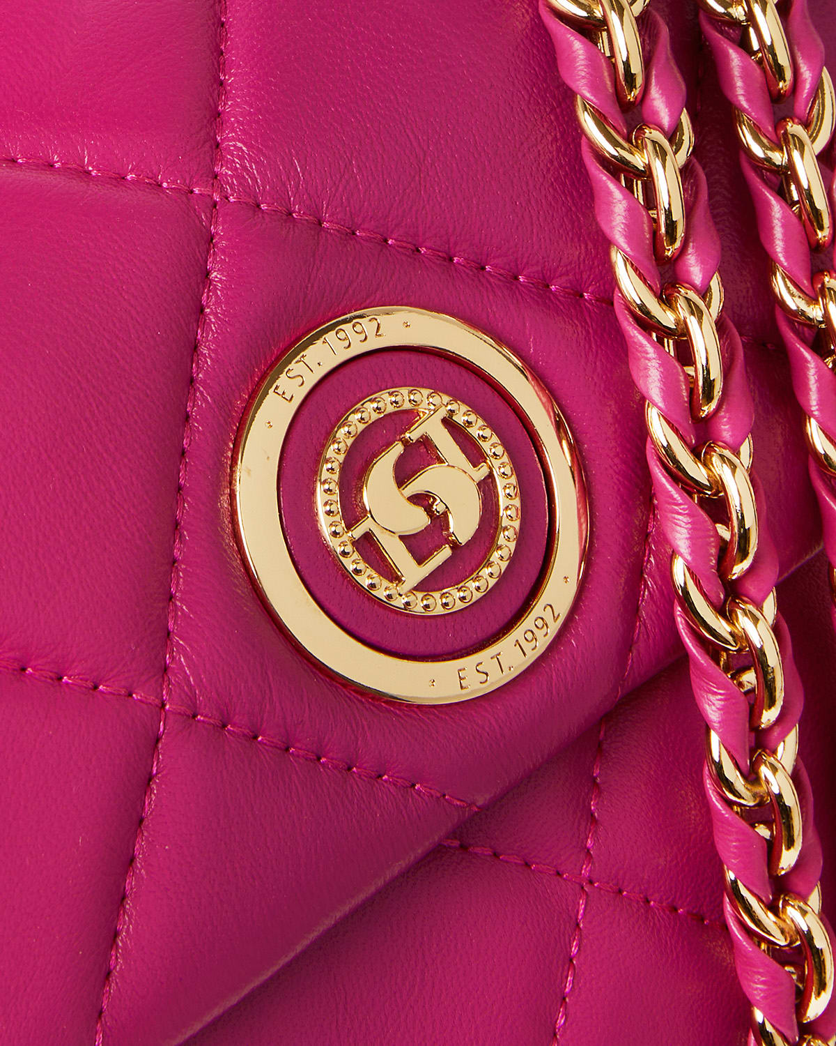 Close up of our Duchess bag in pink 