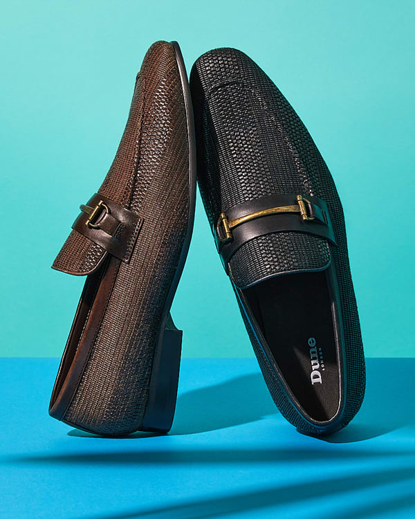 Close-up of the Sandcastle loafers with snaffle trims
