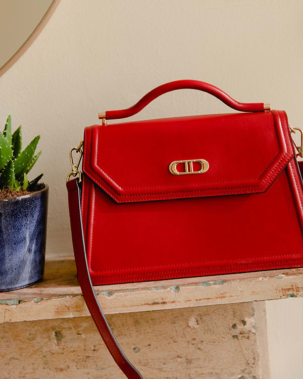 Red leather bag