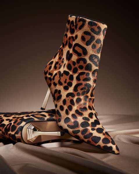 Stiletto Heel Leopard Ankle Boots 