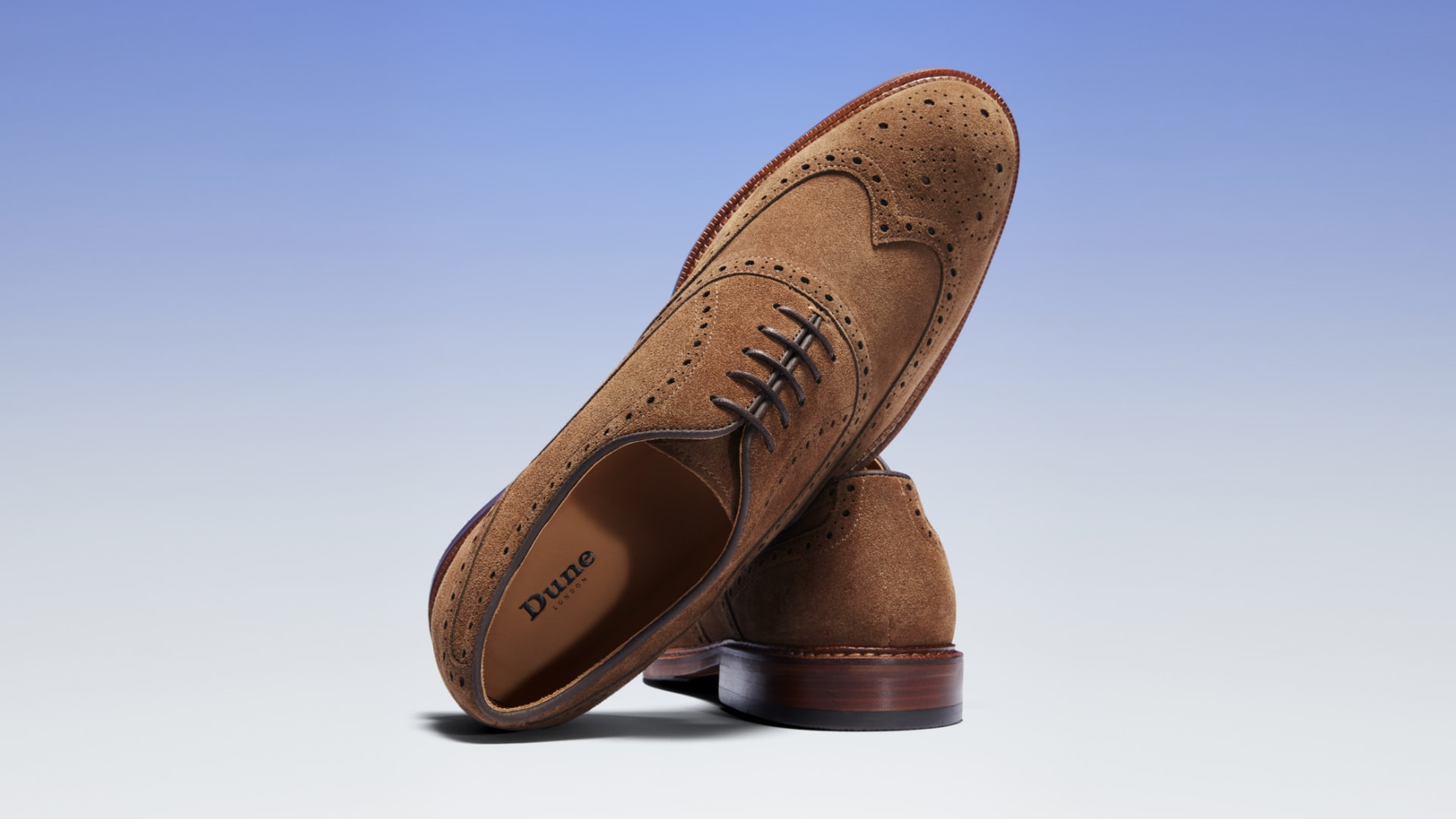 Men's brown suede brogue shoes
