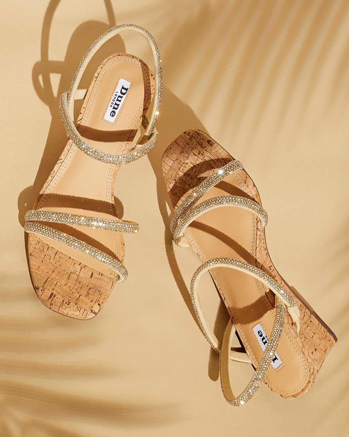 Dune London SS25 Kalia gold cork wedge sandal