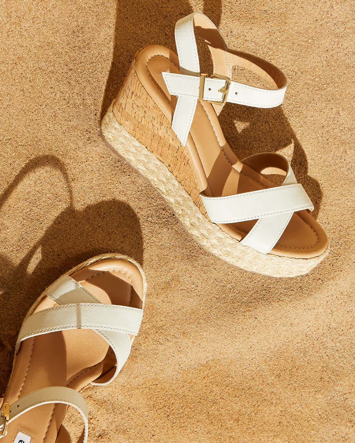 Dune London SS25 Kindest white wedge sandals