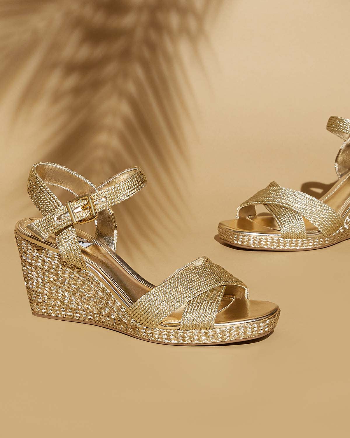 Dune London SS25 Kolden gold wedge sandal