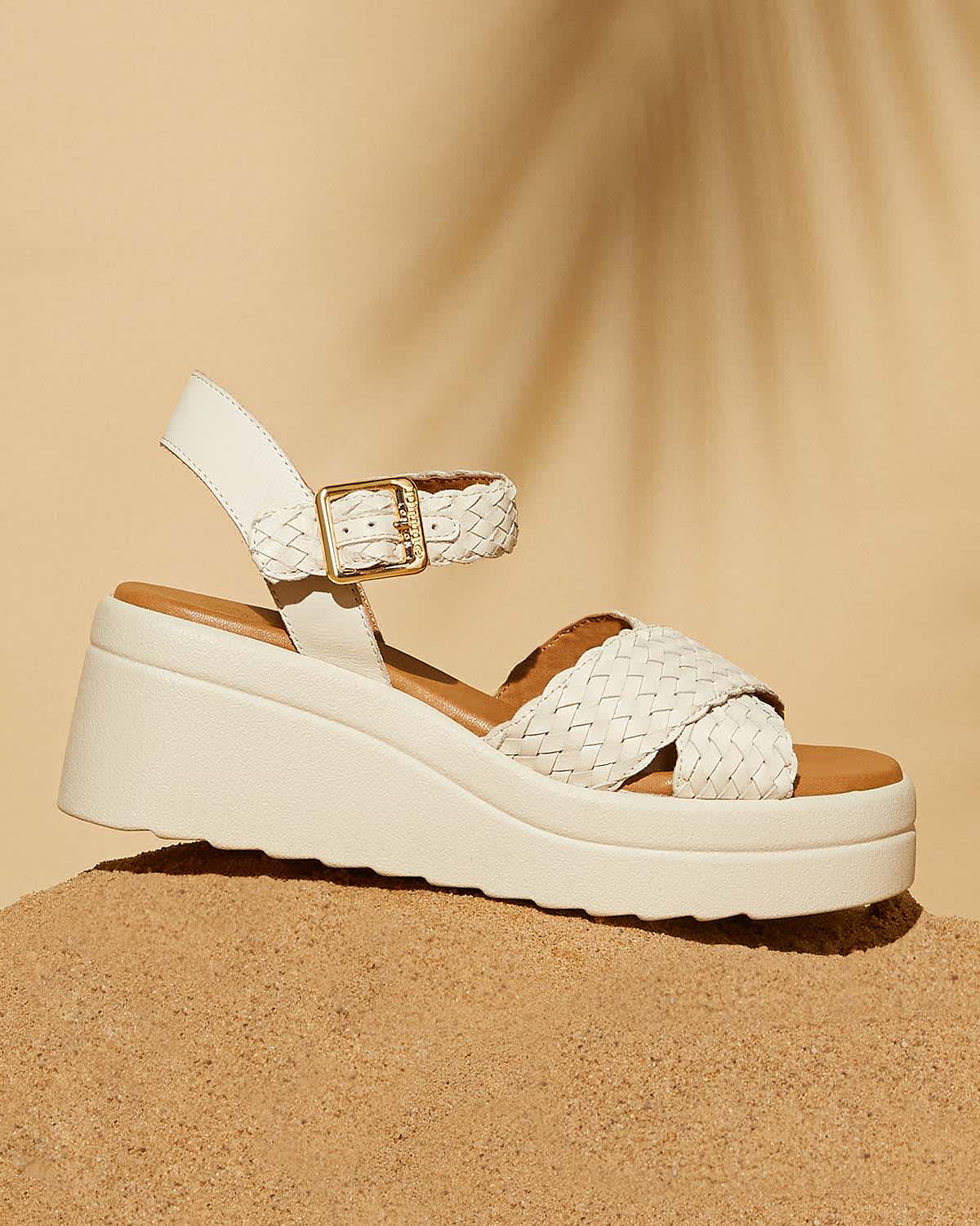 Dune London SS25 Kinleys white braided wedge