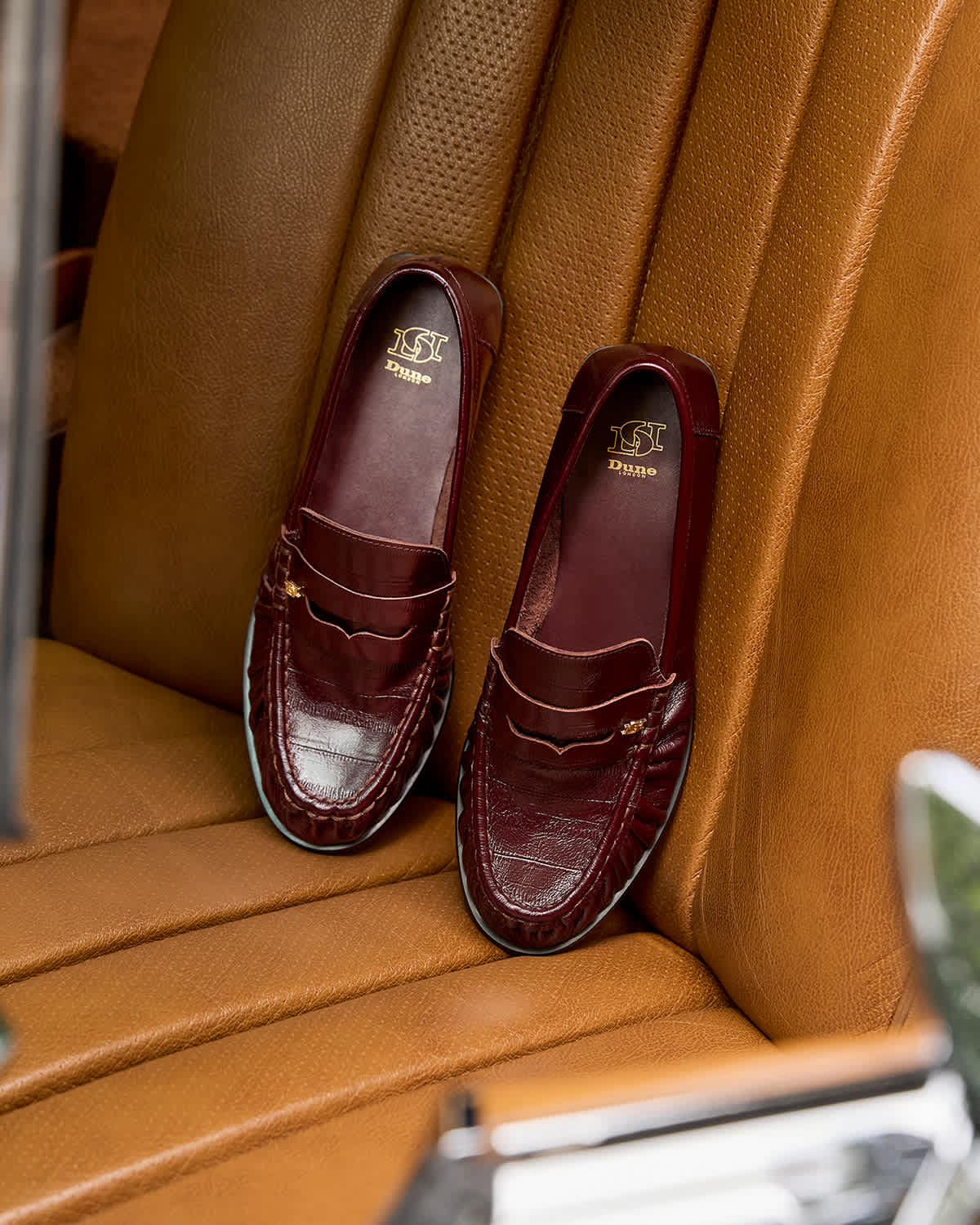 Dune London AW25 Key Loafer styles Grisella in burgundy