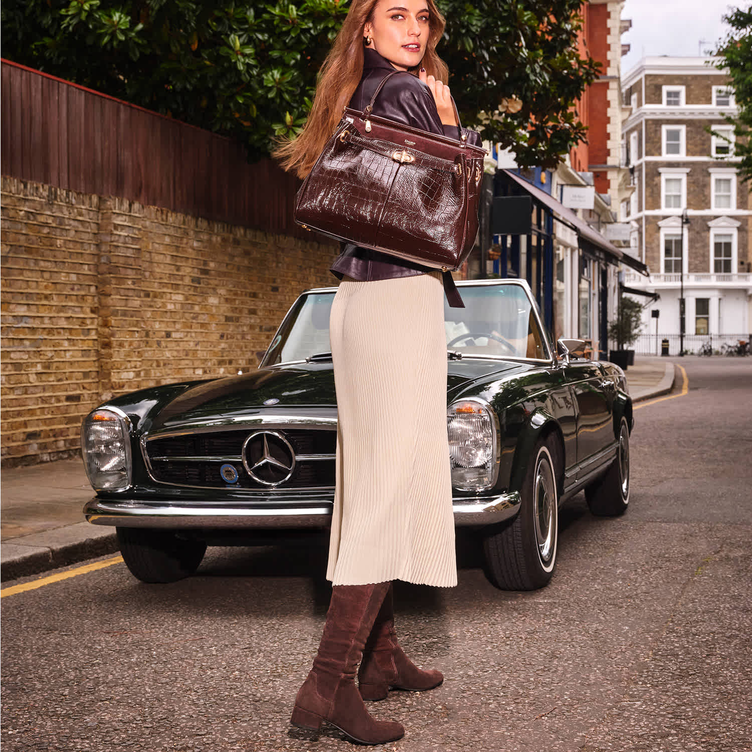 Dune London AW25 Chocolate Brown Trend Tayla knee high boots in brown suede
