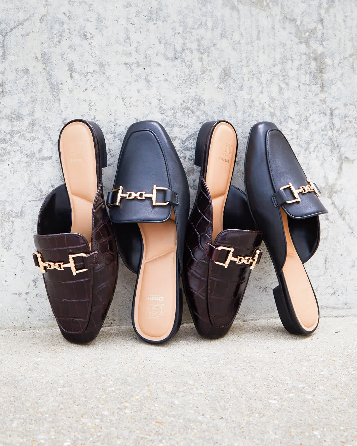 Dune London AW25 Grainer slip on backless loafers 