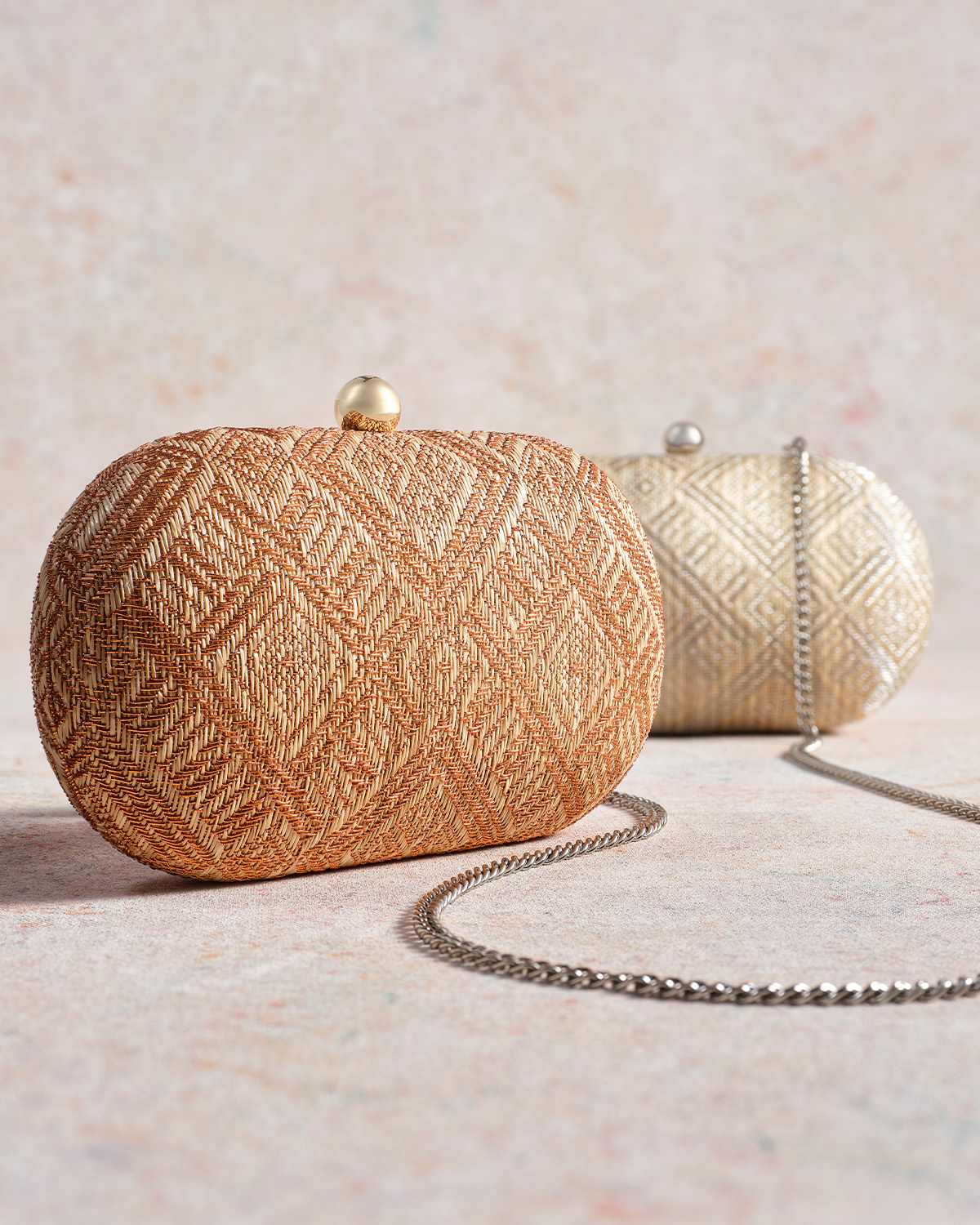 Dune London SS25 Extra woven raffia clutch