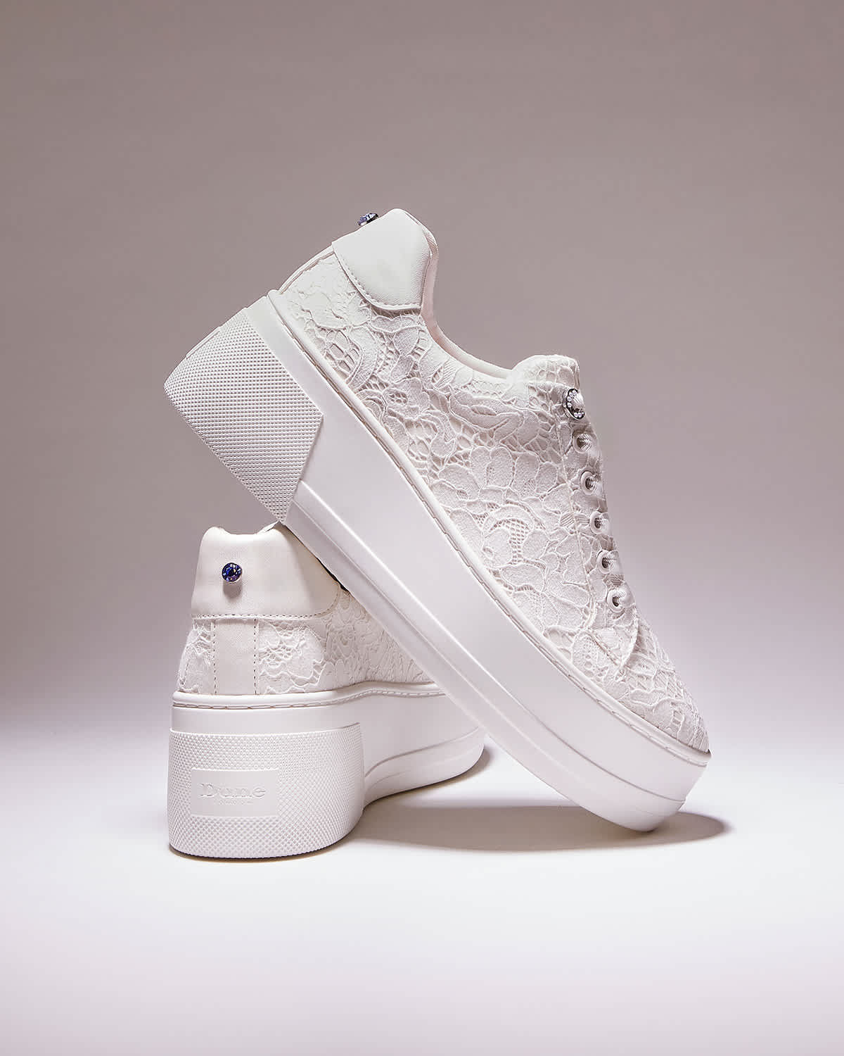 Dune London SS25 The Wedding Collection Embraced lace trainers