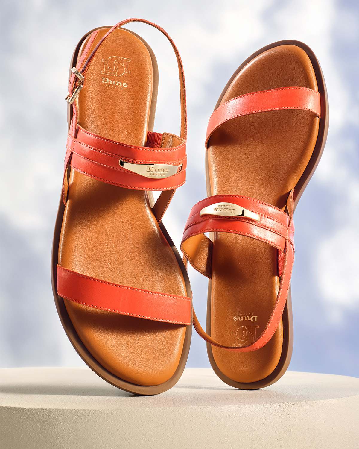 Dune London SS25 Orange Trend Litton sandals in orange