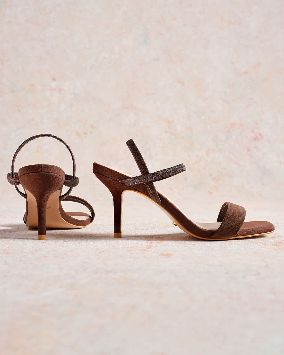 Dune London SS25 Methodical heeled sandal in chocolate brown
