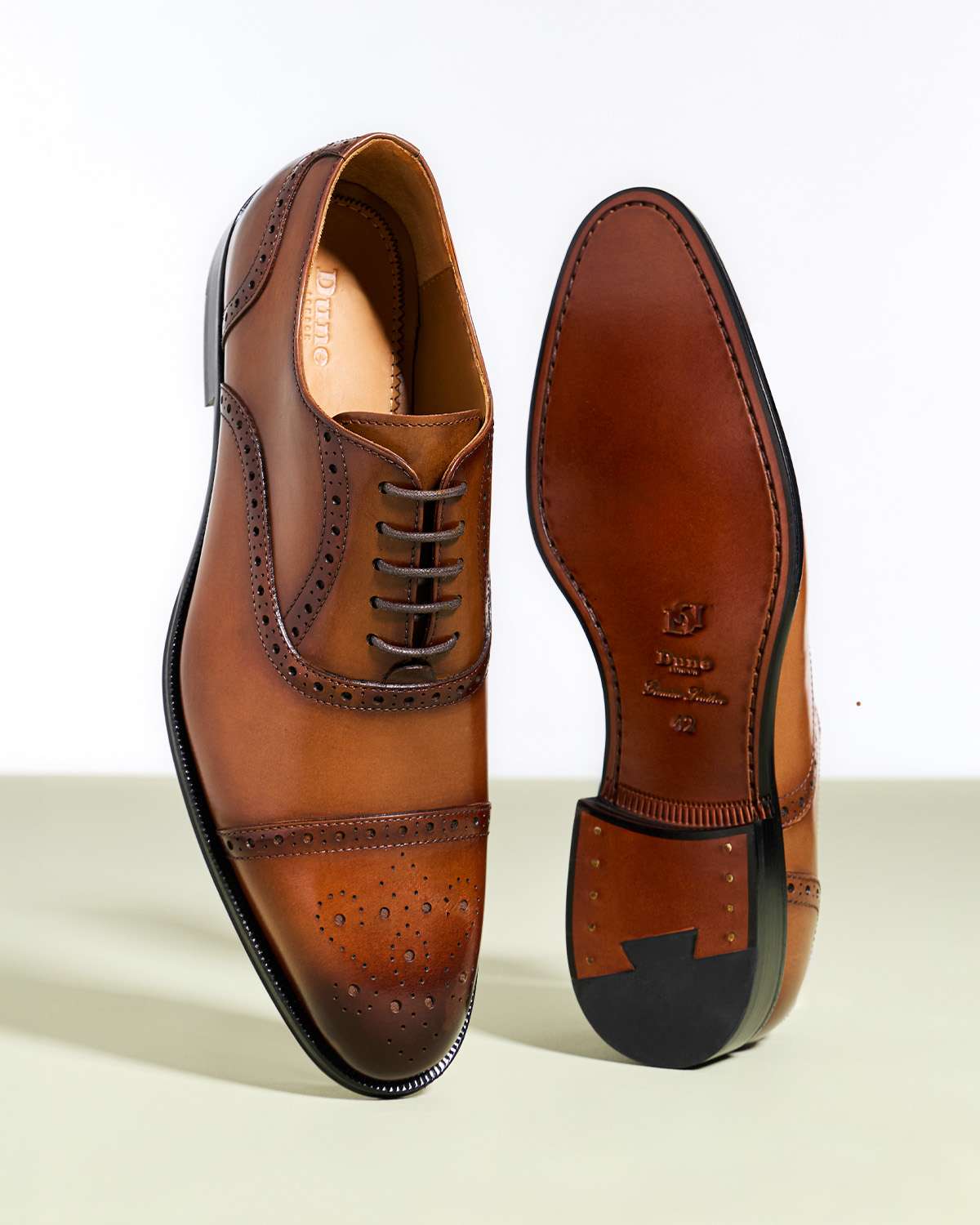 Dune London Men's Smart shoe styles - Soldiers in tan leather 