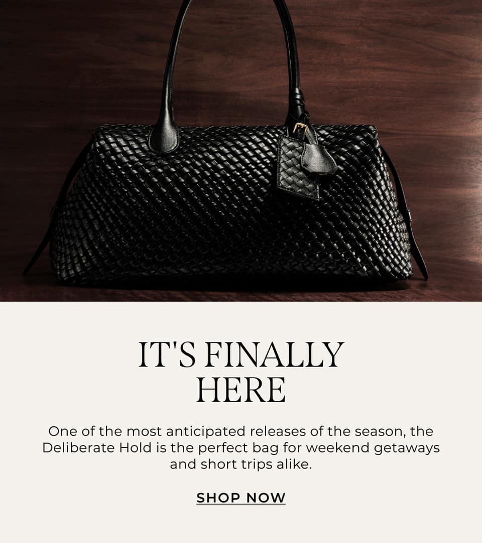 It's finally Here: a content widget about our new deliberate holdall