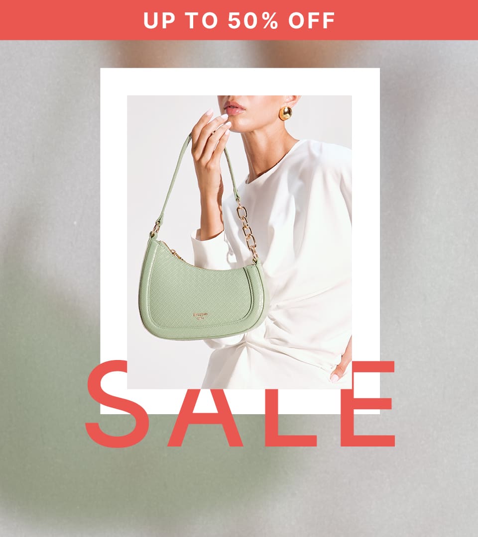 a collage of imagery featuring a female model holding a shoulder bag and a male model wearing trainers 