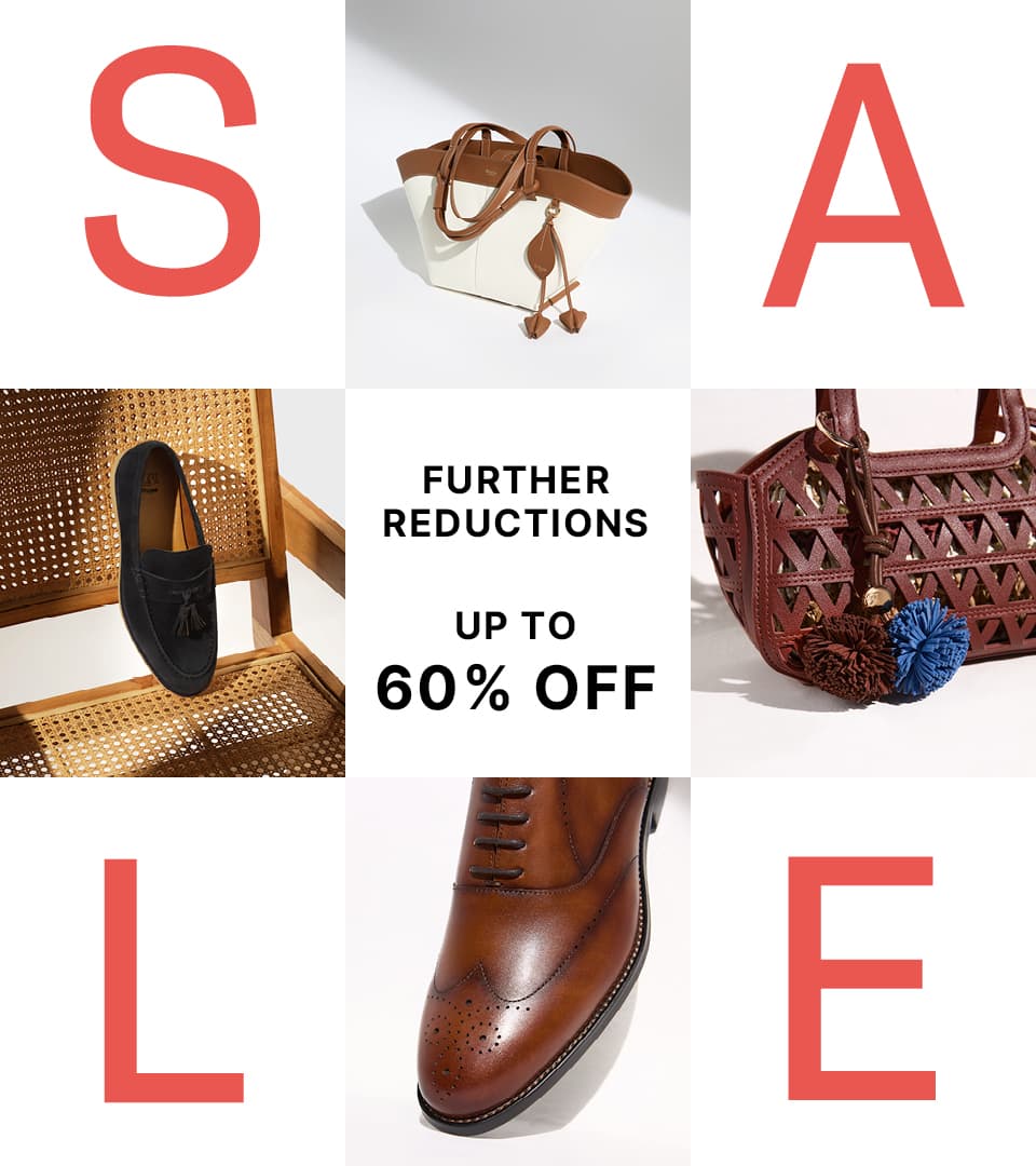 a collage of imagery featuring a shoe on a chair and some ecom bag imagery 