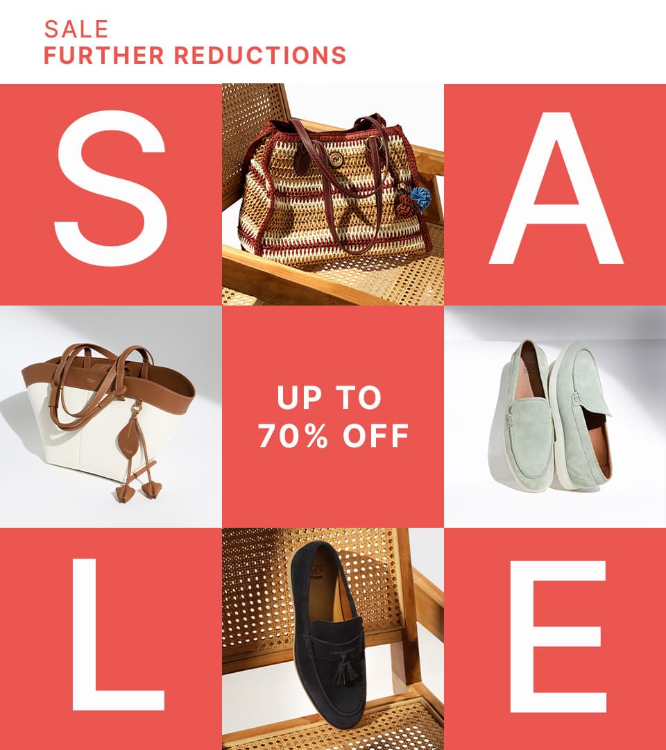 a collage of imagery featuring a shoe on a chair and some ecom bag imagery 