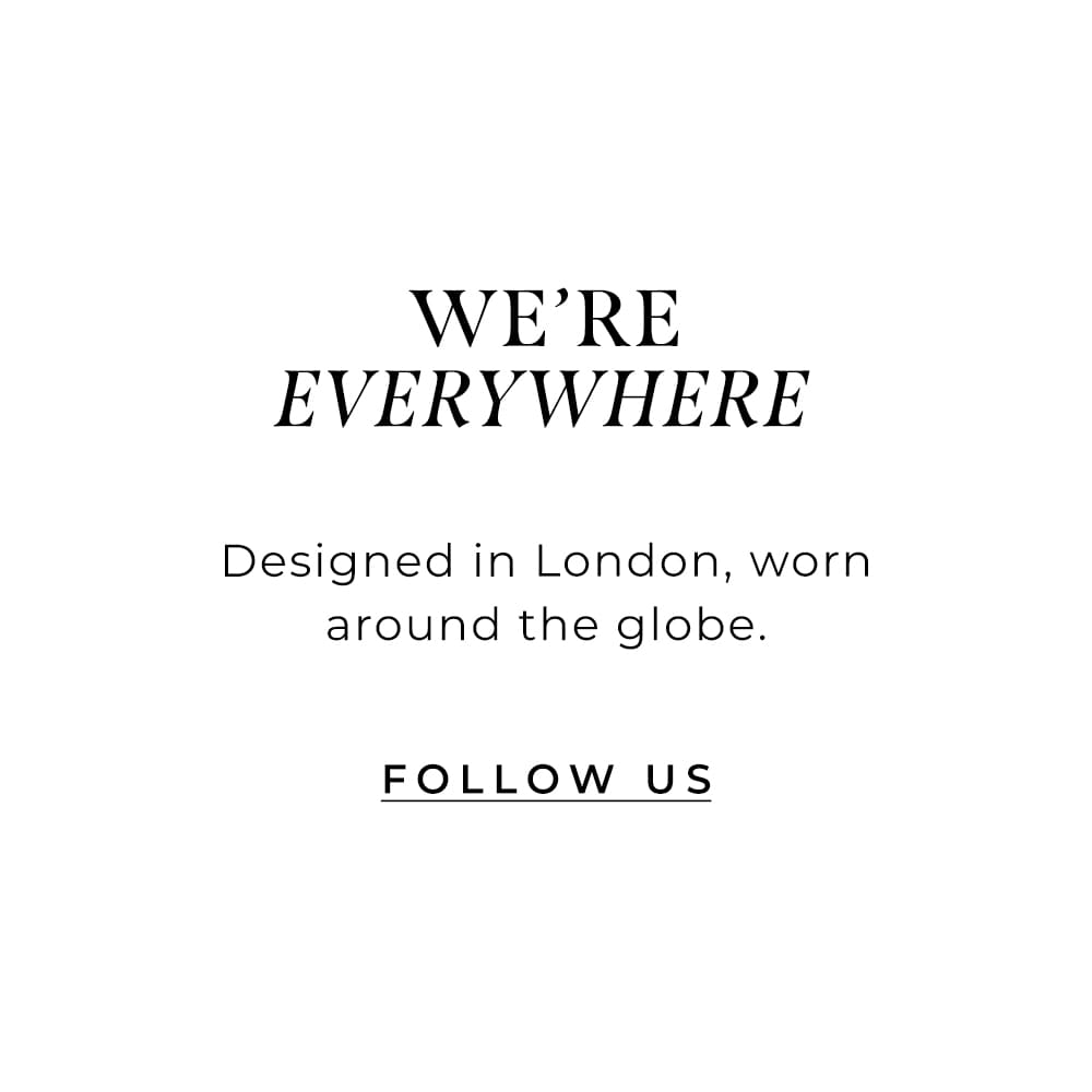 Text image "We're everywhere" with "follow us" CTA 