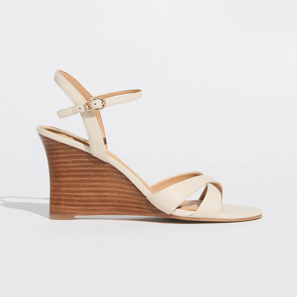 Women's wedge sandals on a white background 
