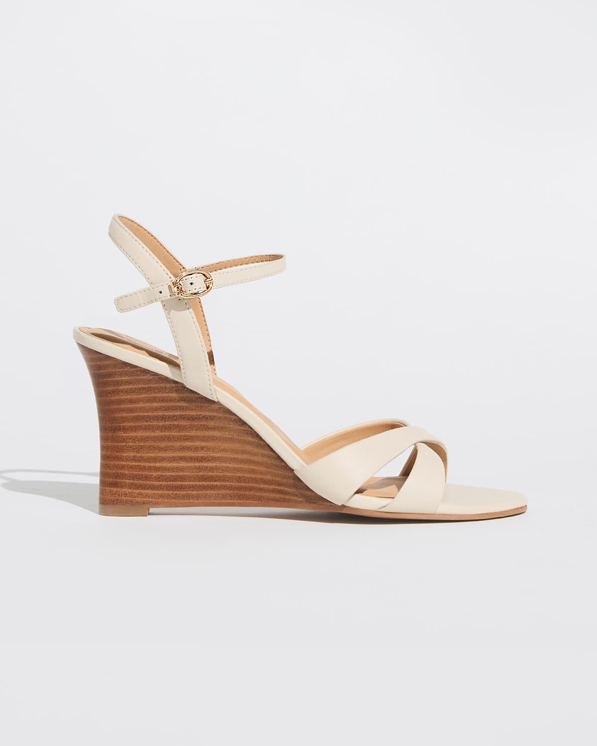 Women's wedge sandals on a white background 