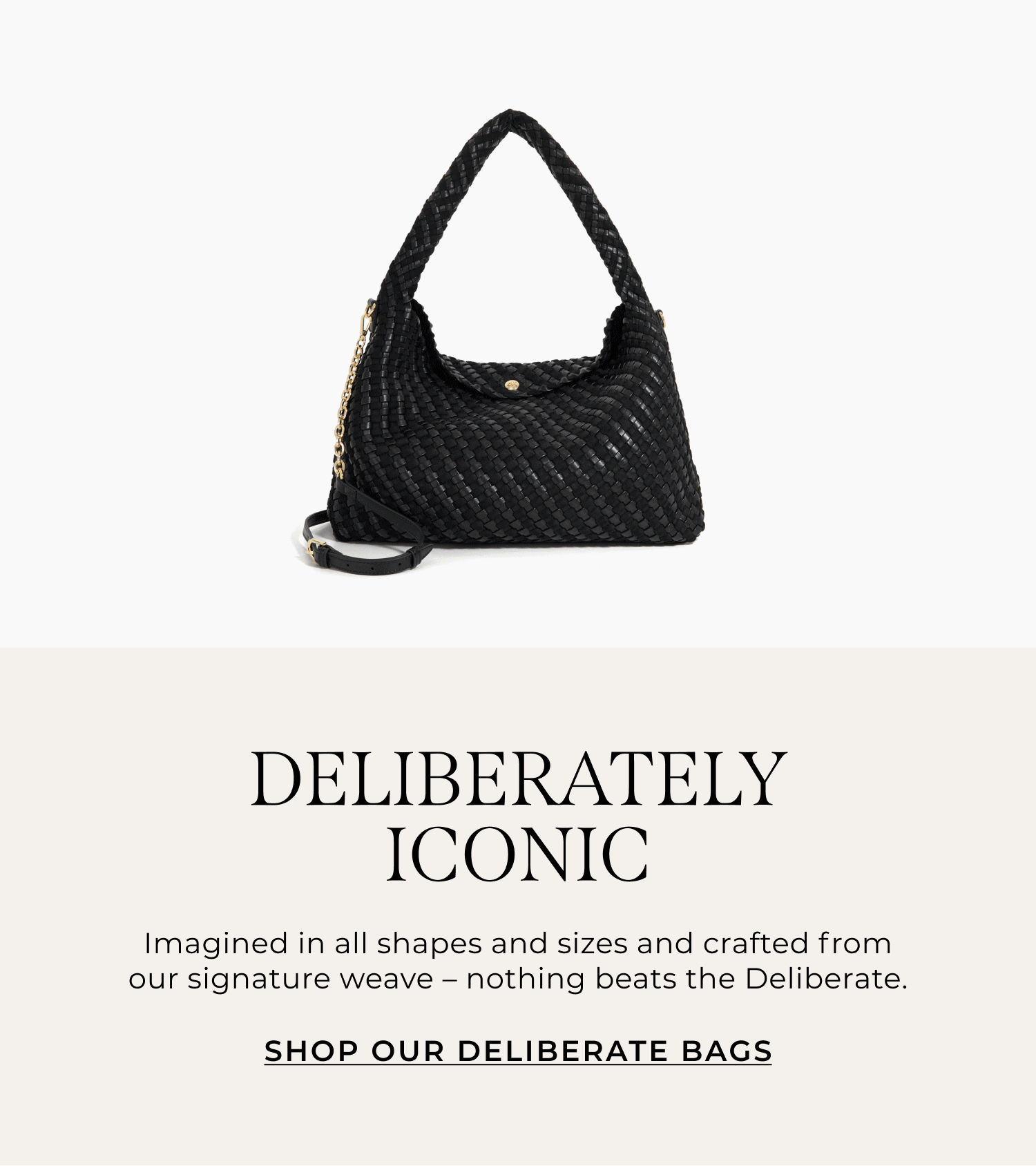 text and an image on the right of different deliberate bag styles 