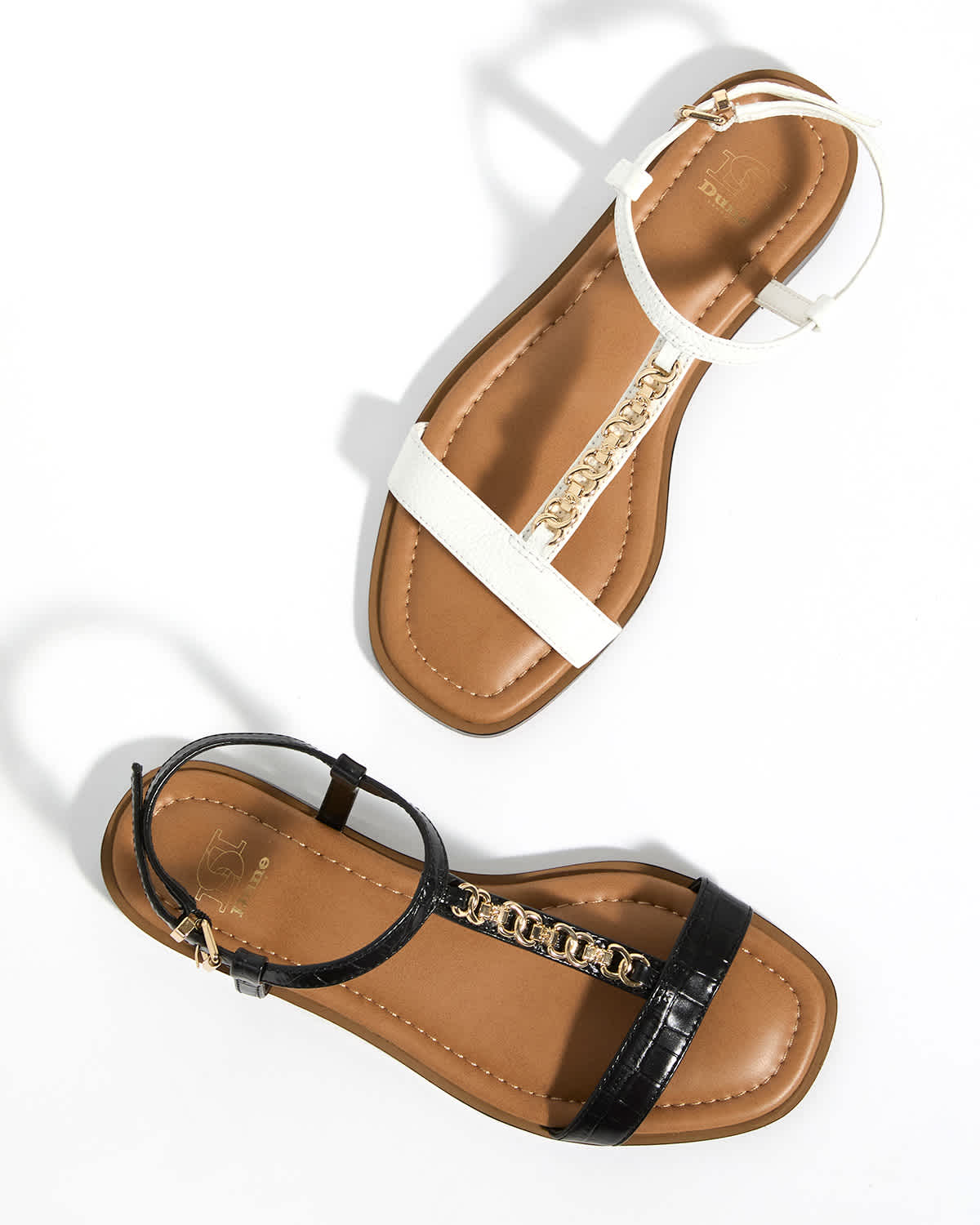 Women's flat sandals on a white background 