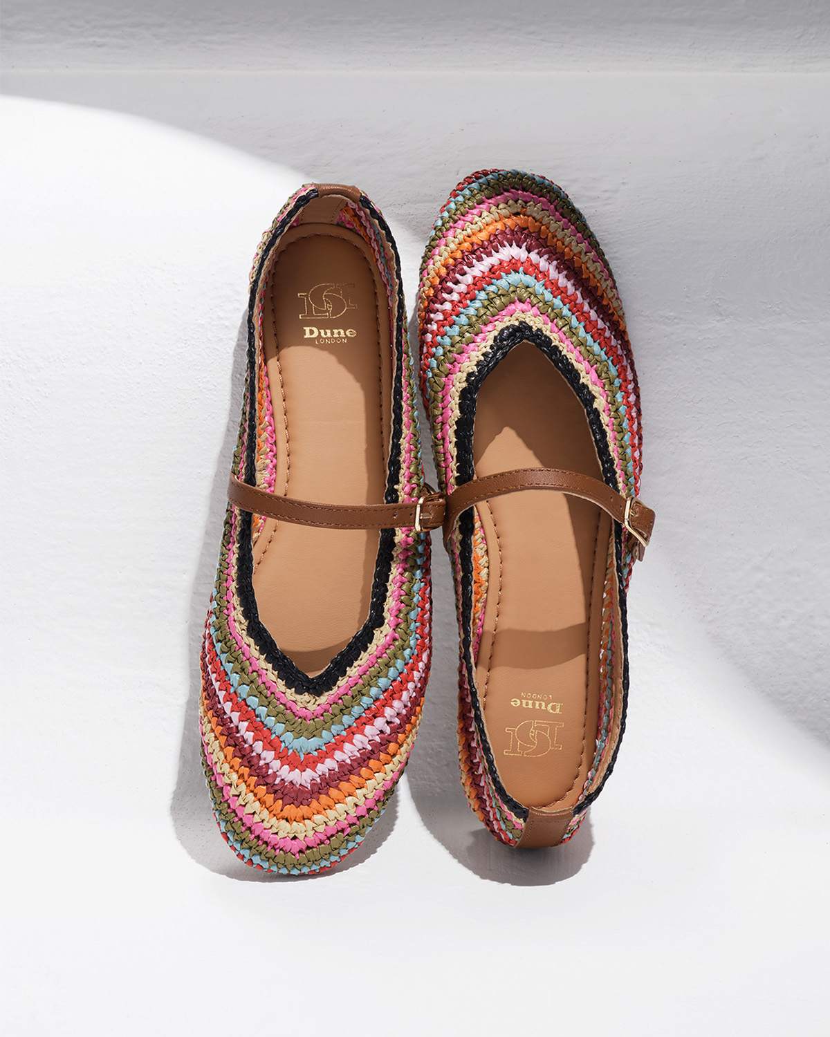 Women's Rainbow Raffia Mary-Jane Flat shoes