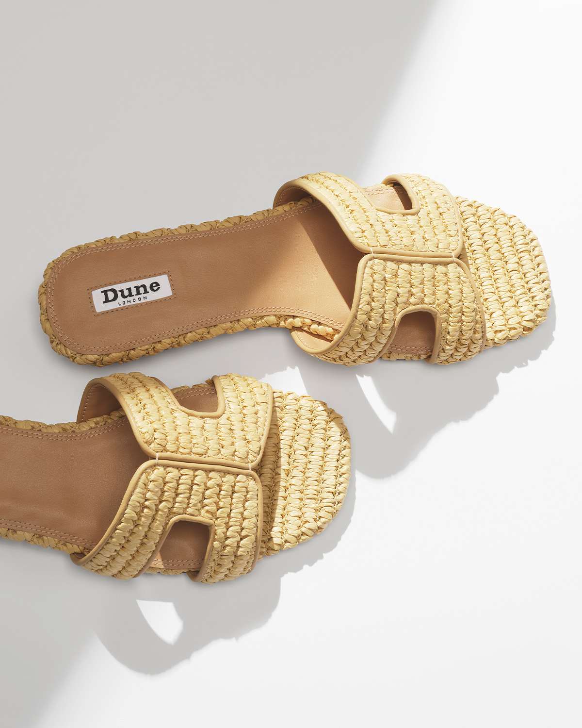 natural raffia flat slip on sandals