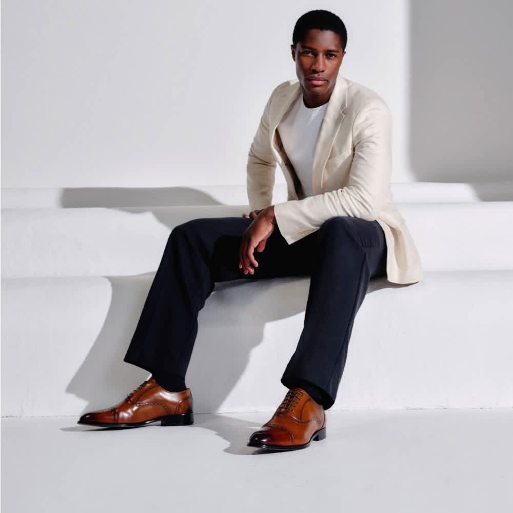 Men's white Leather Cup Sole Trainers