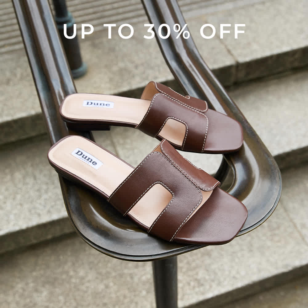 Women's flat sandals on a white background 