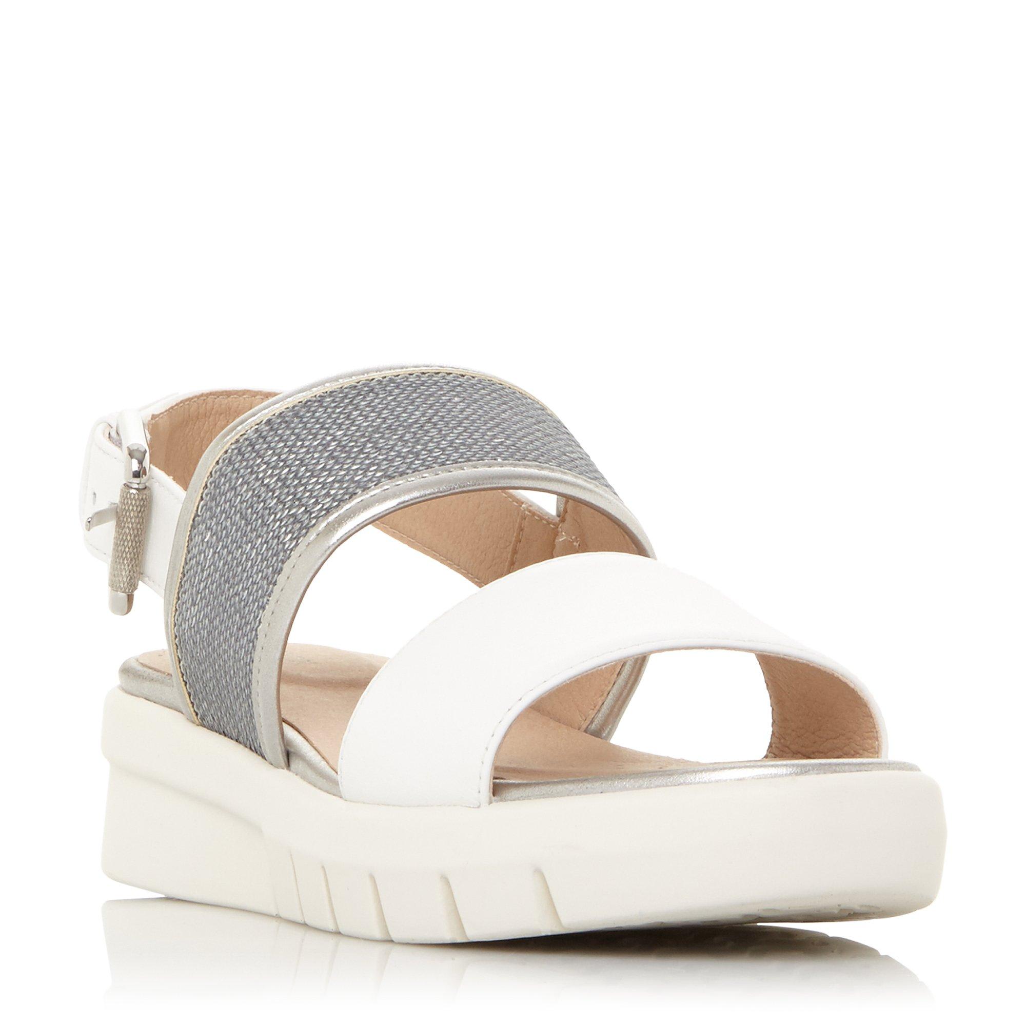 D Wimbley Sand Sequin Strap Slingback Sandals