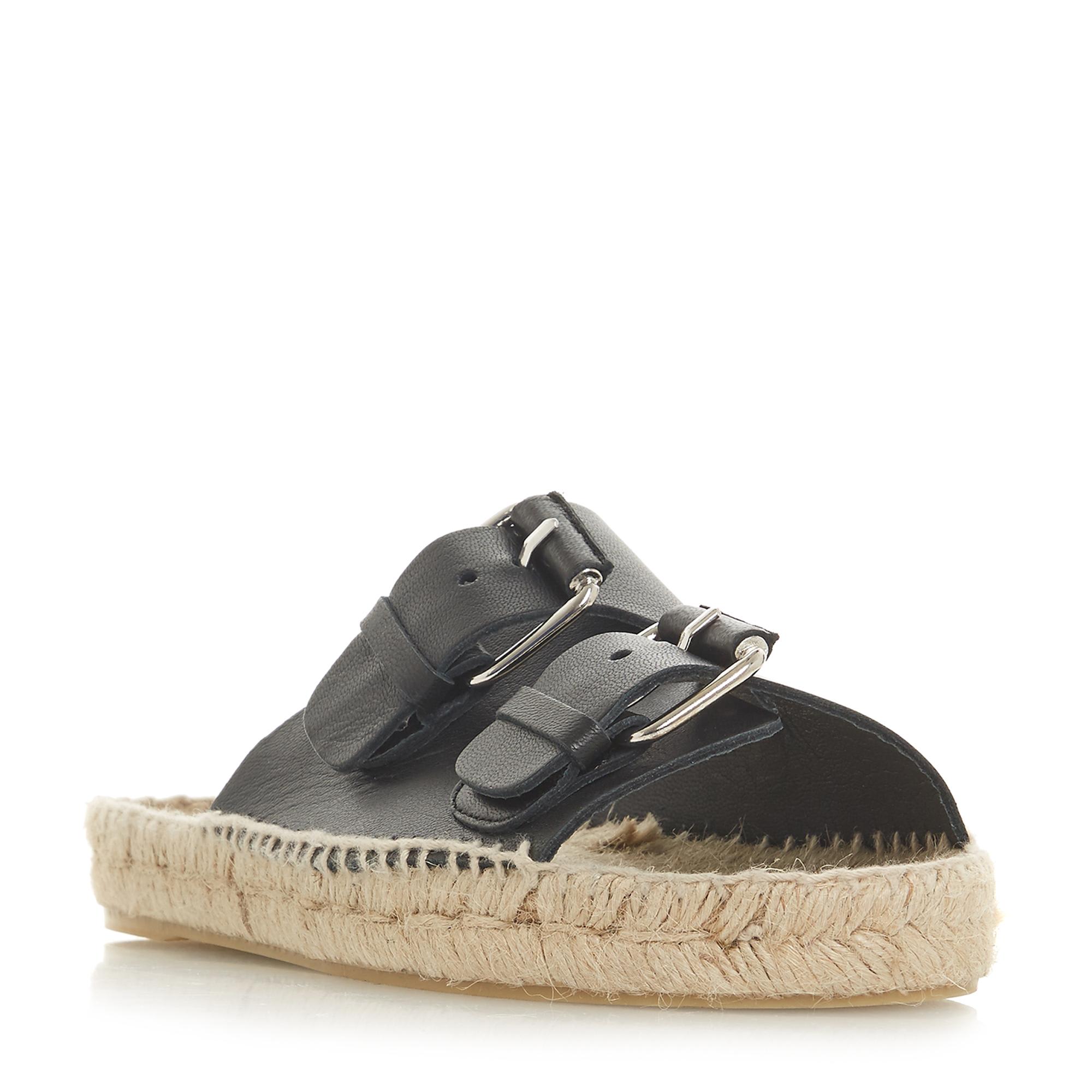 Luso Double Buckle Espadrille Slip-On Sandals