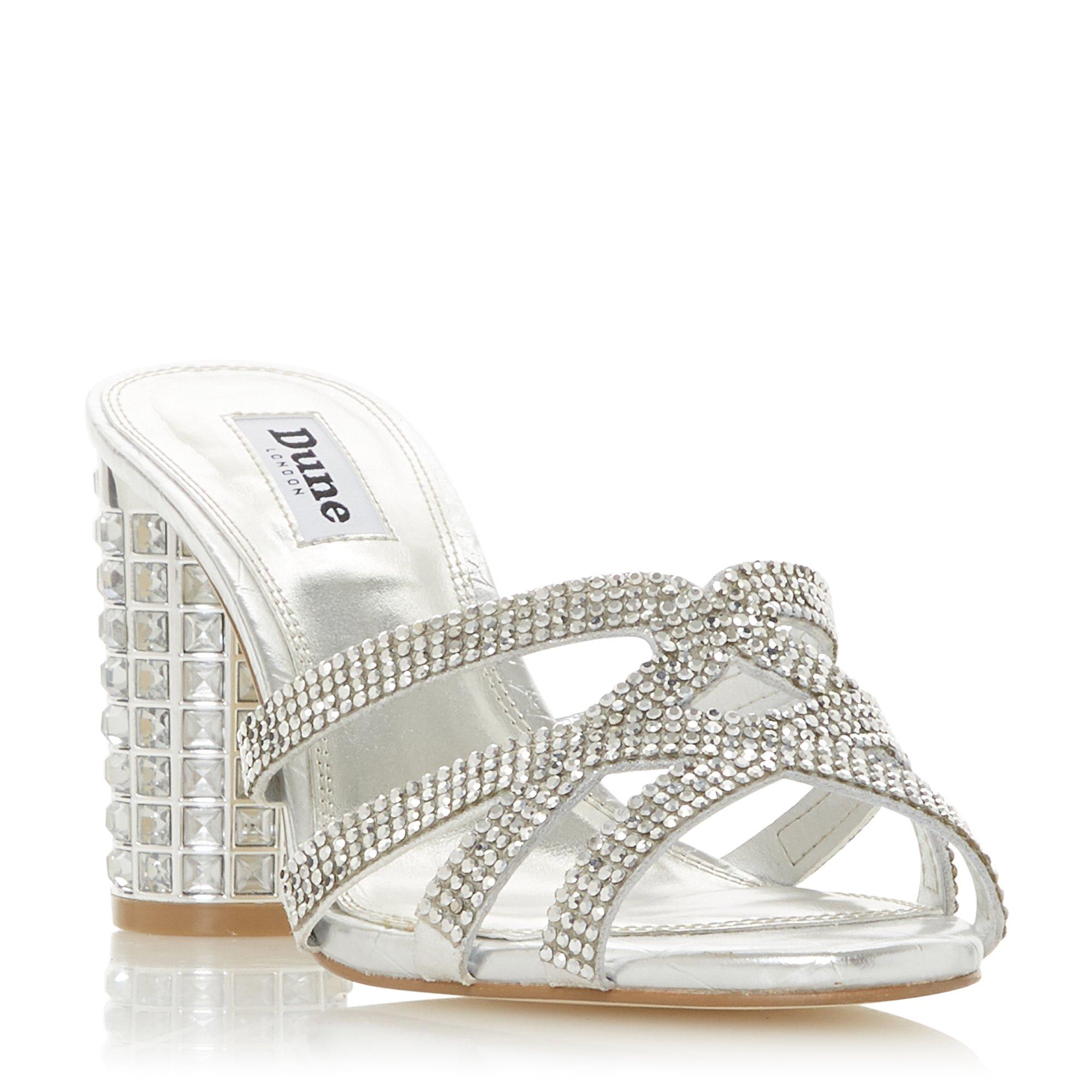 Marida Diamante Embellished High Block Heel Sandals