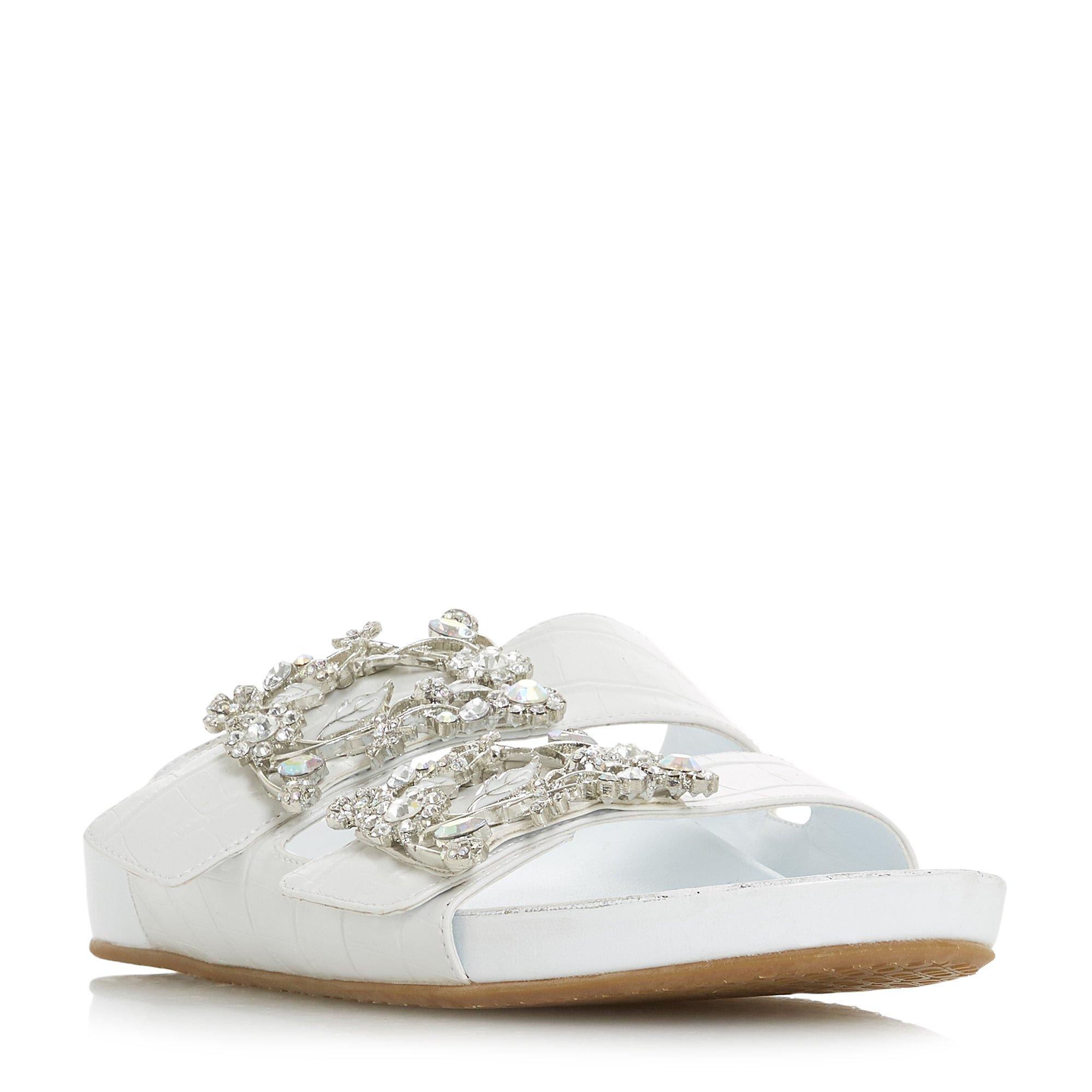 Nastasia Double Strap Jewel Slip-On Sandals