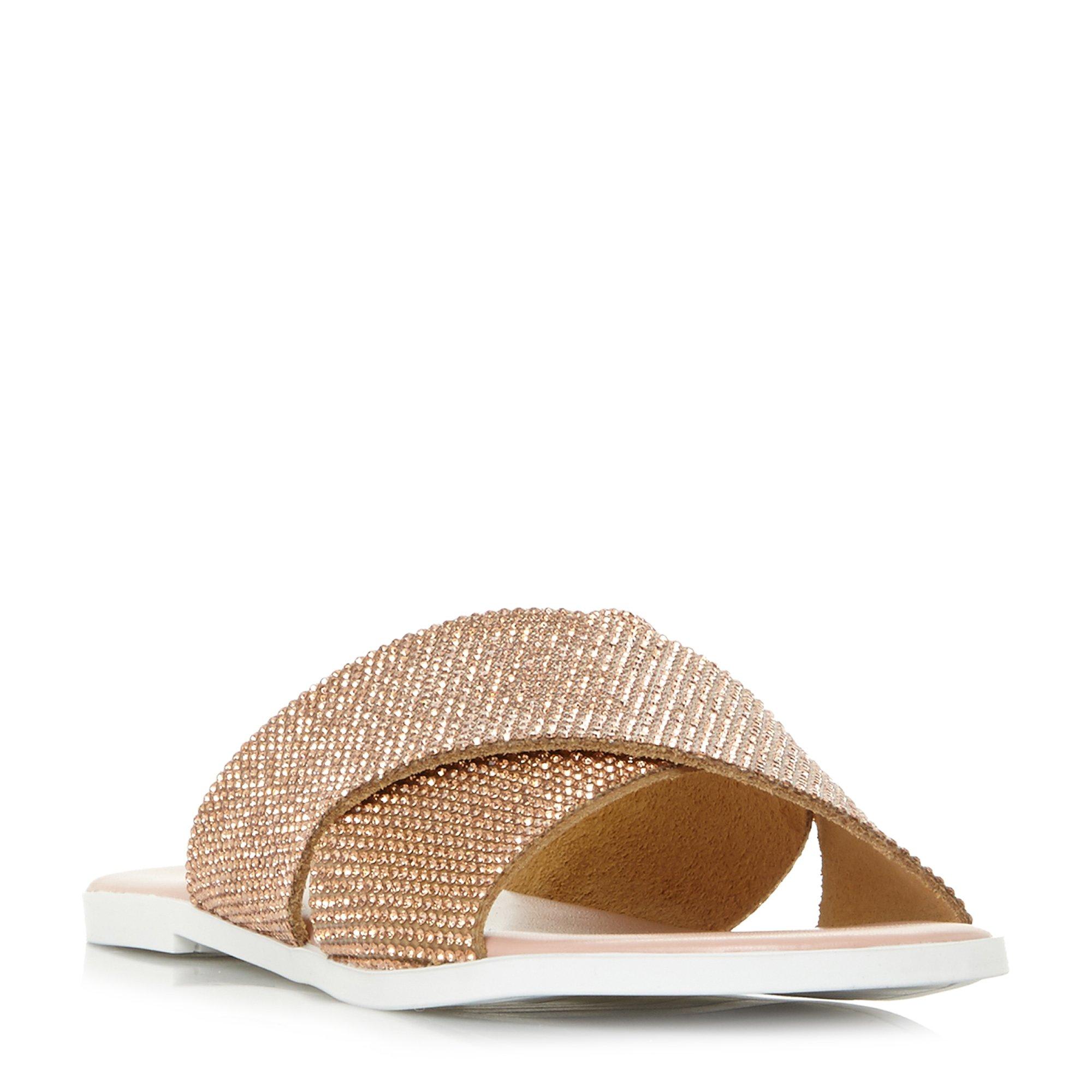 Nevadaa Cross Strap Diamante Sandals