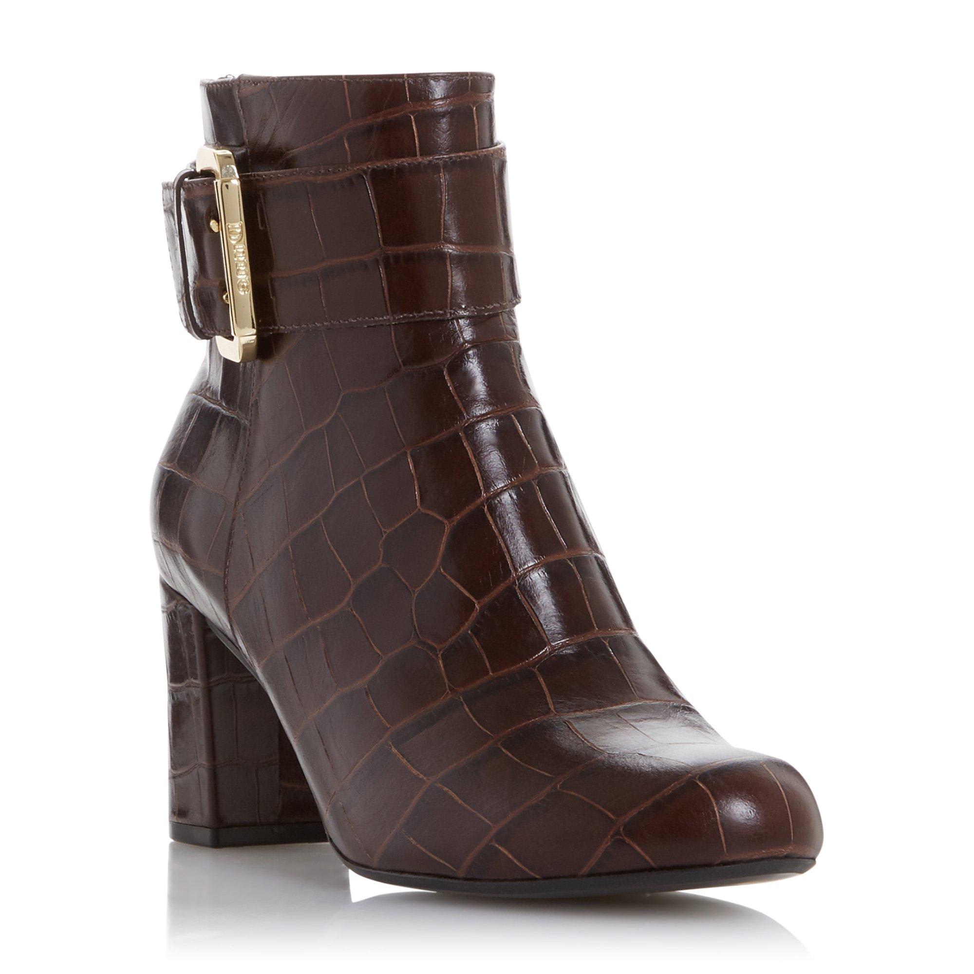 Octoba Croc-Effect Block Heel Ankle Boots