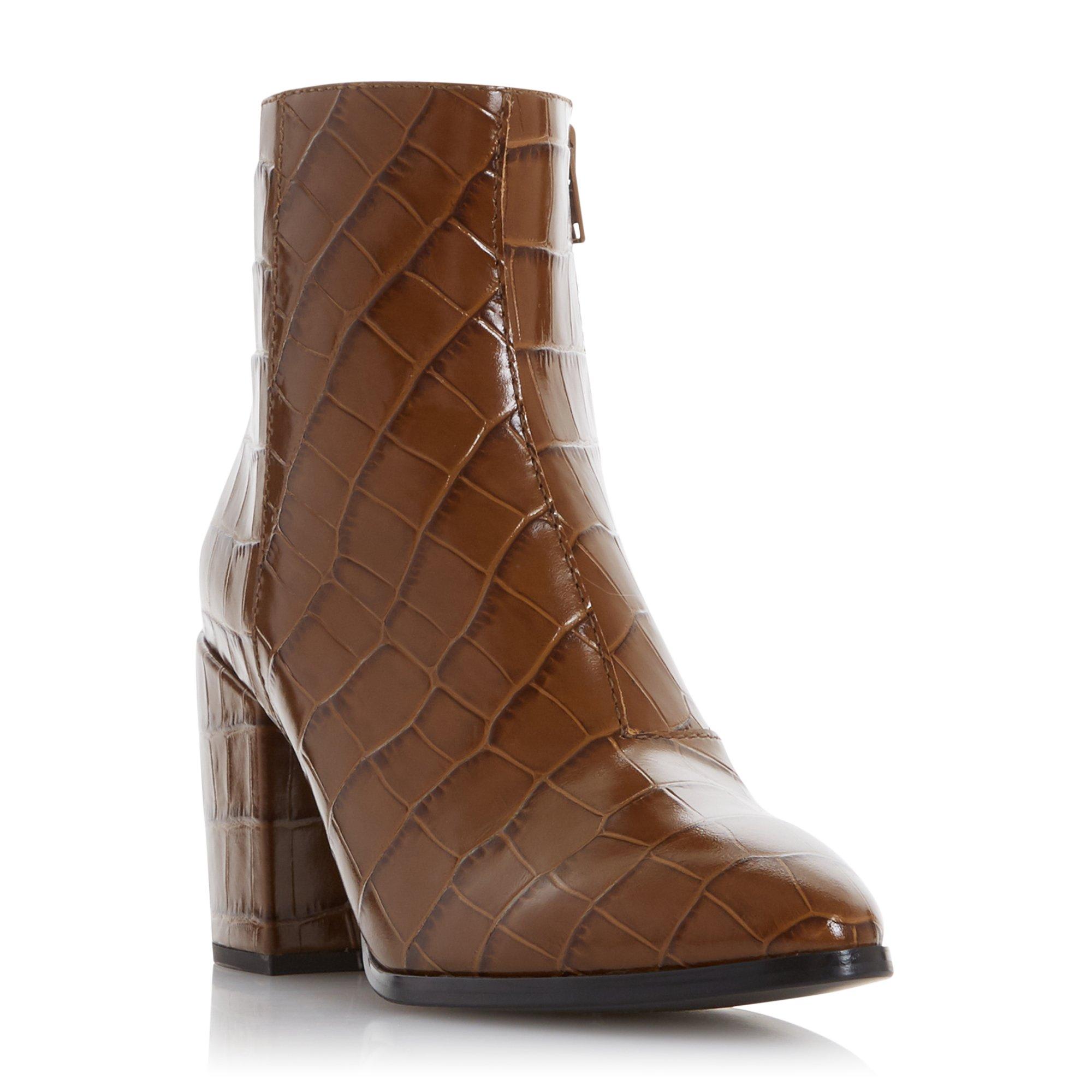Optimum Croc-Effect Pointed Toe Ankle Boots