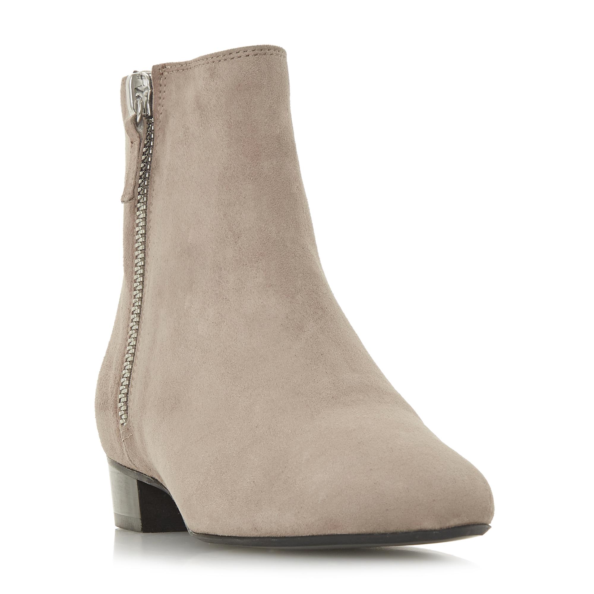 Pixon Double Zip Low Block Heel Ankle Boots
