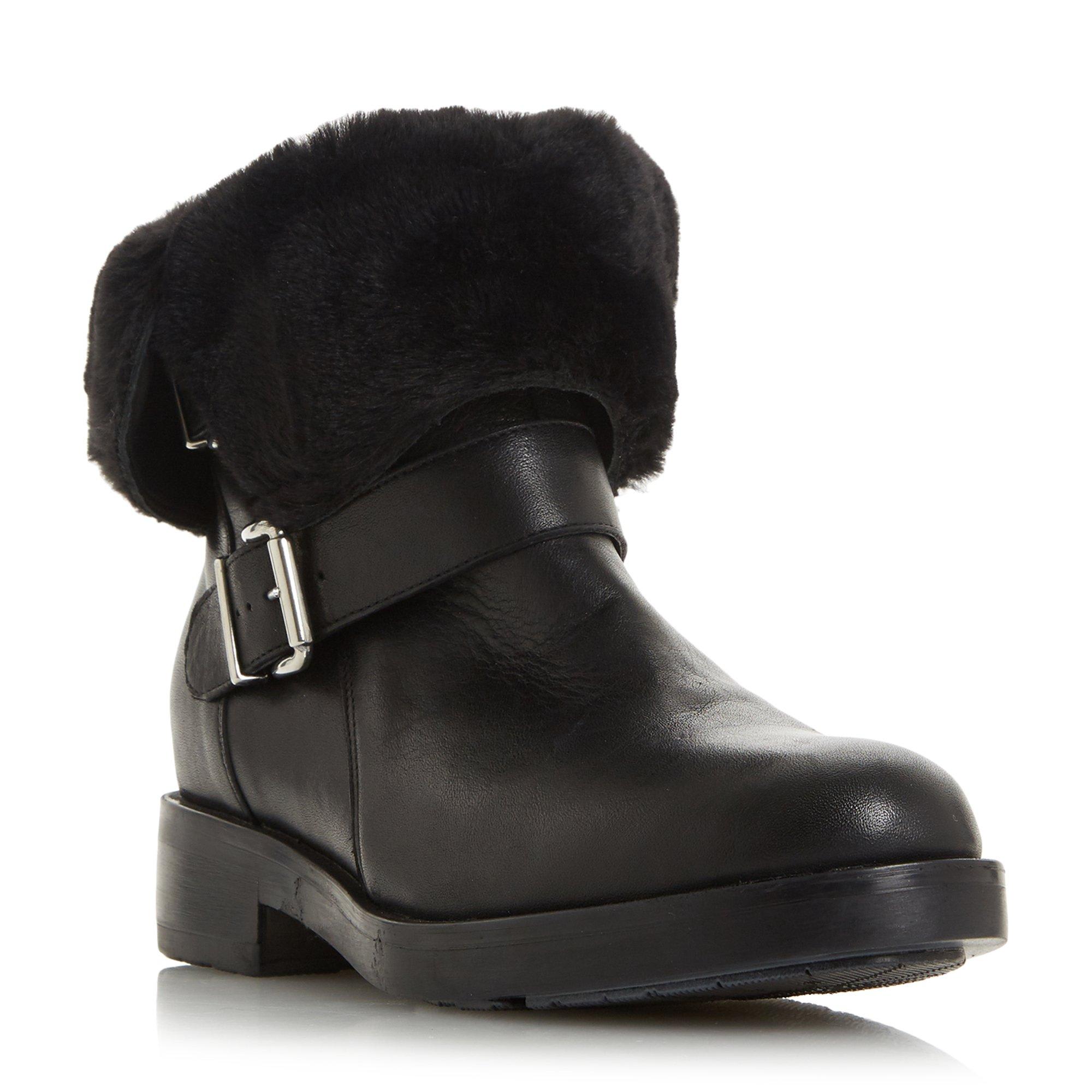 Rosewood Double Buckle Calf Boots