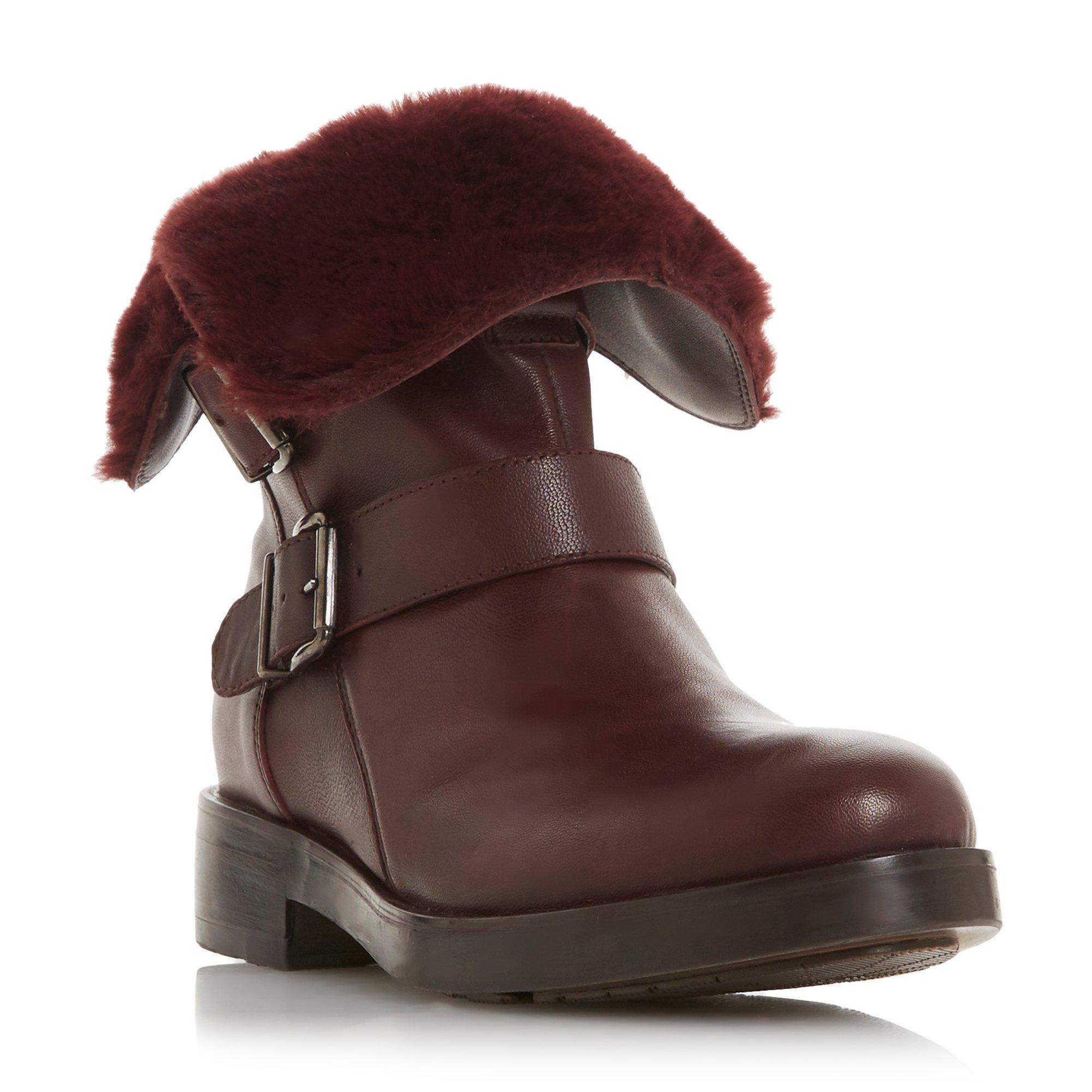 Rosewood Double Buckle Calf Boots