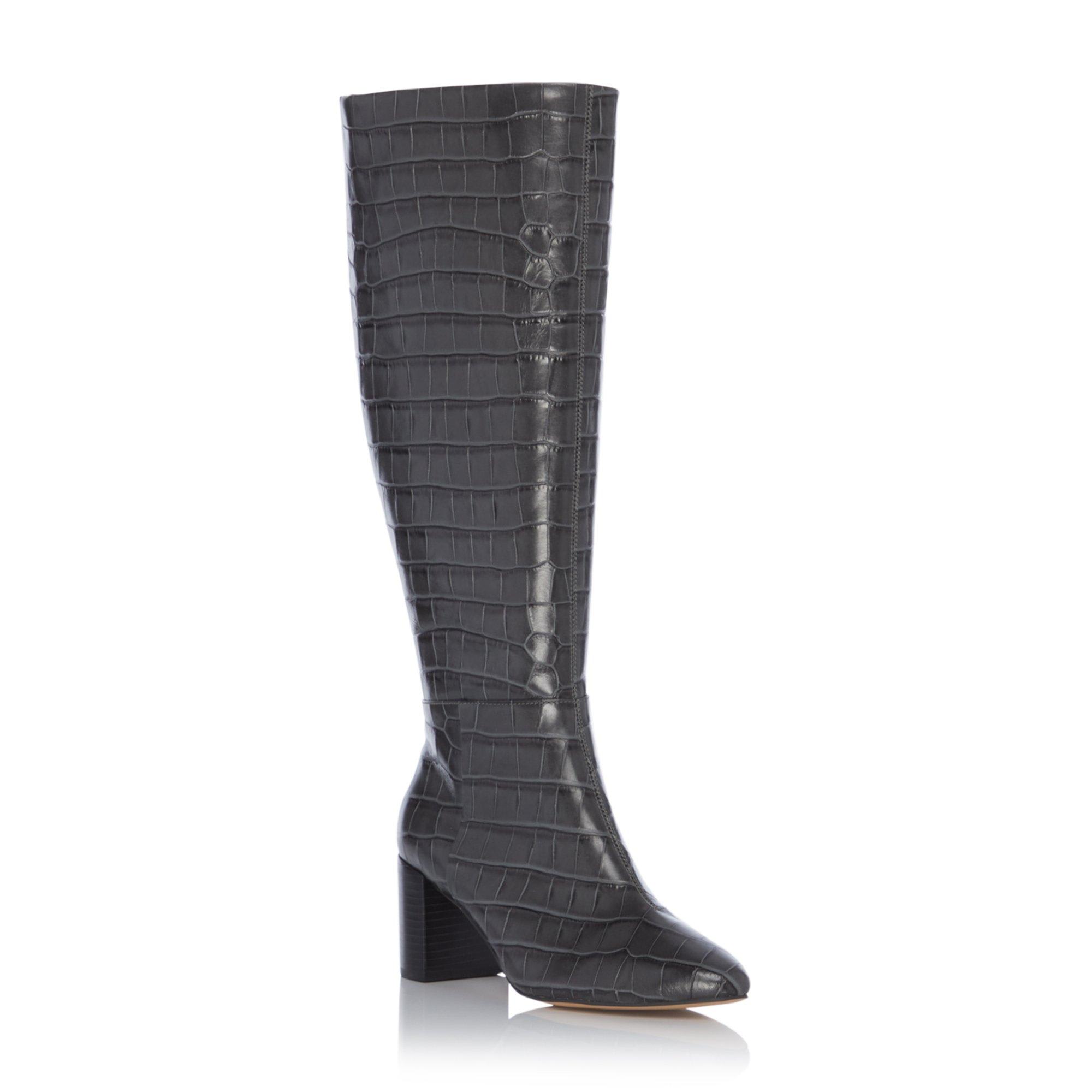 Saffia Knee High Block Heel Boots