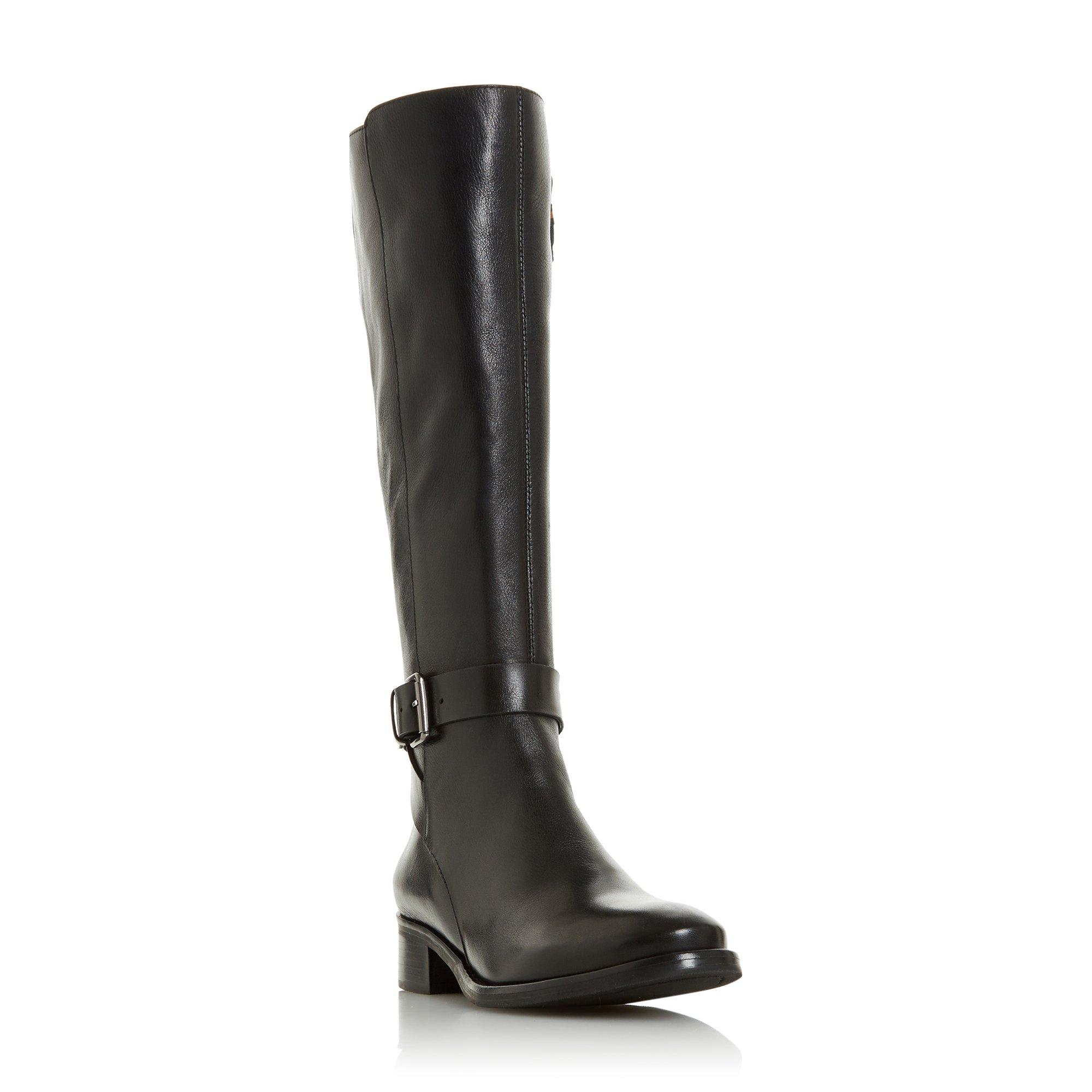 Taykonie Side Buckle Low Heel High Leg Boots