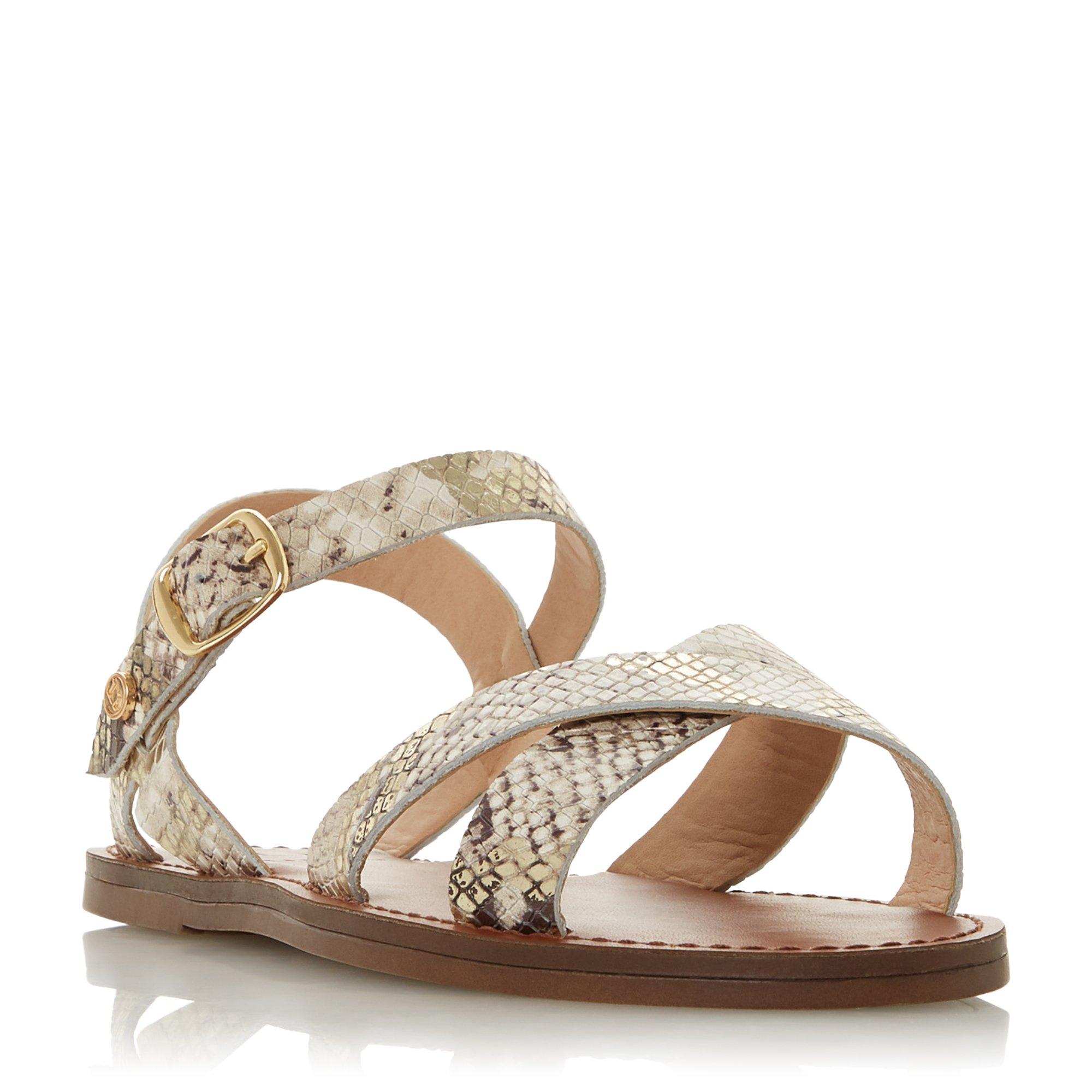 Wf Lavell Wide Fit Cross Strap Flat Sandals