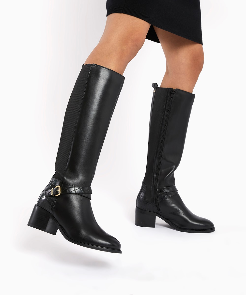 Officer expedition Inspection Knee High Boots | Heeled & Flat Knee Boots | Dune London