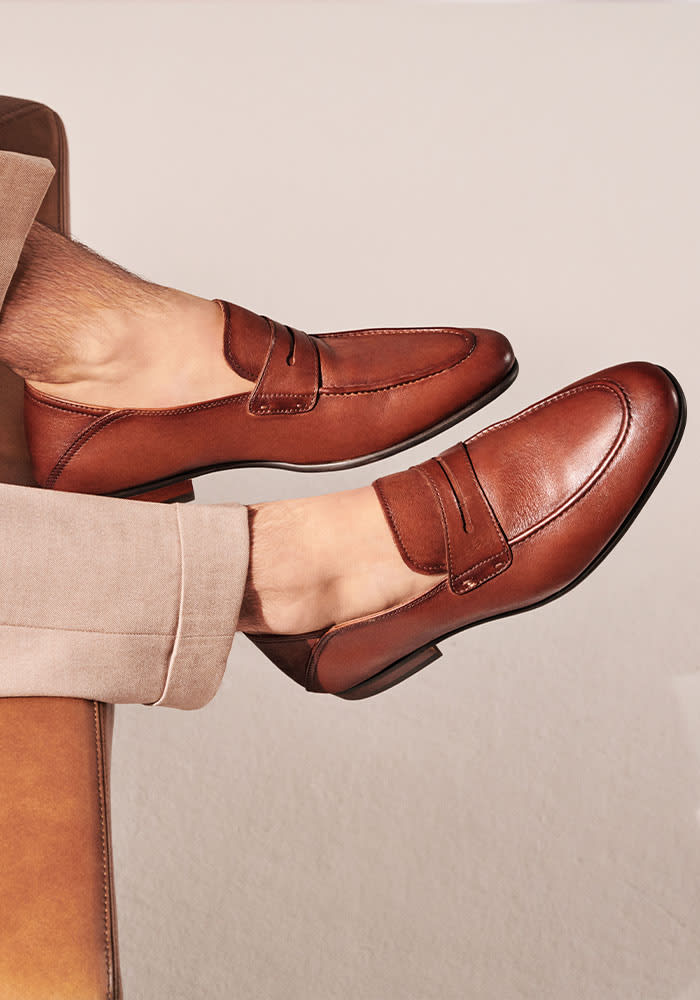 Mens Shoes Slip-on shoes Loafers Santoni Loafer in Brown for Men 