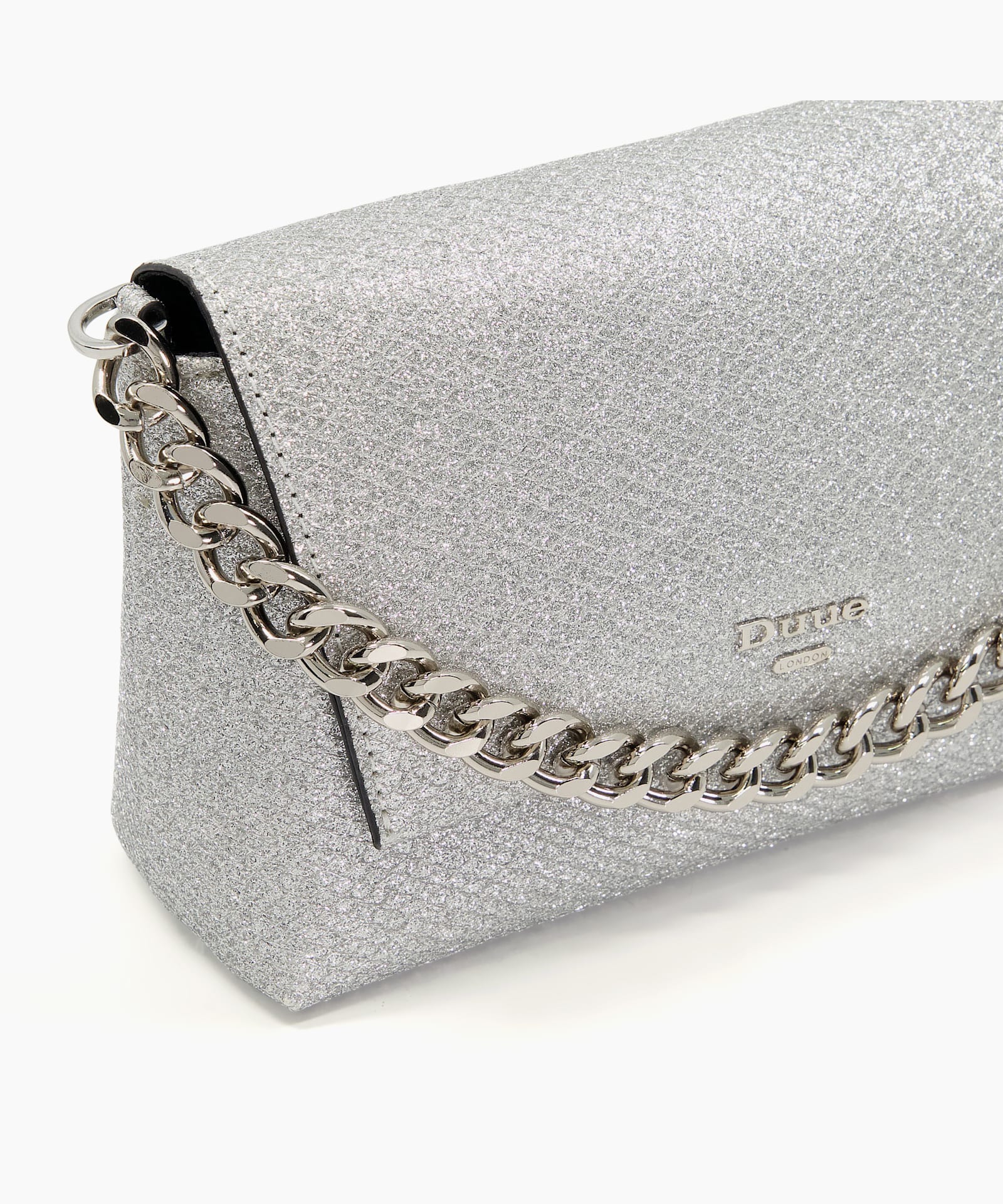 silver dune clutch bag